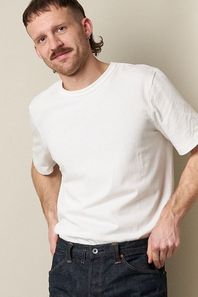 214 Loop-wheeled Relaxed Fit Mid-weight T-Shirt - White