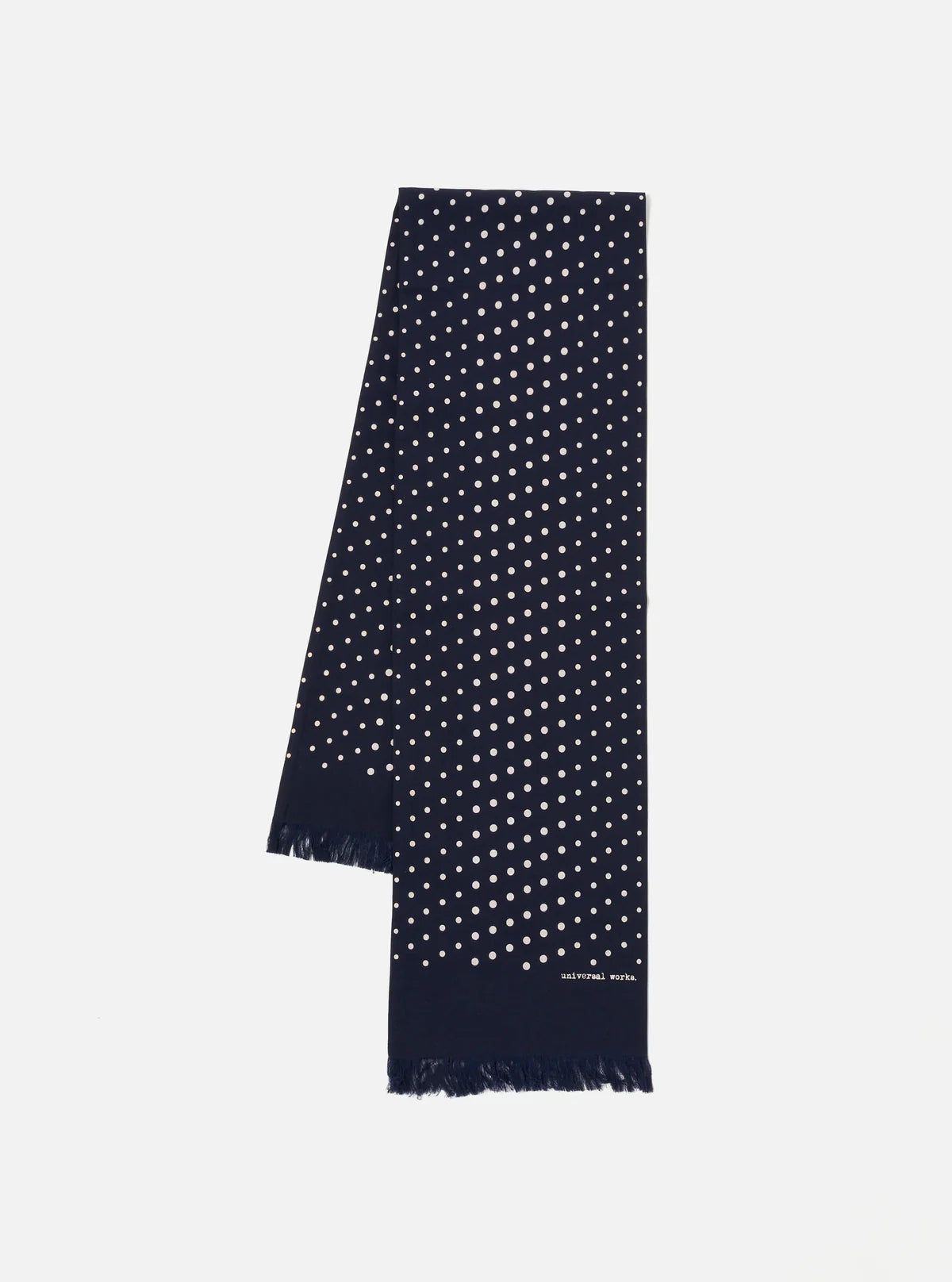 Dot Print Short Scarf - Navy