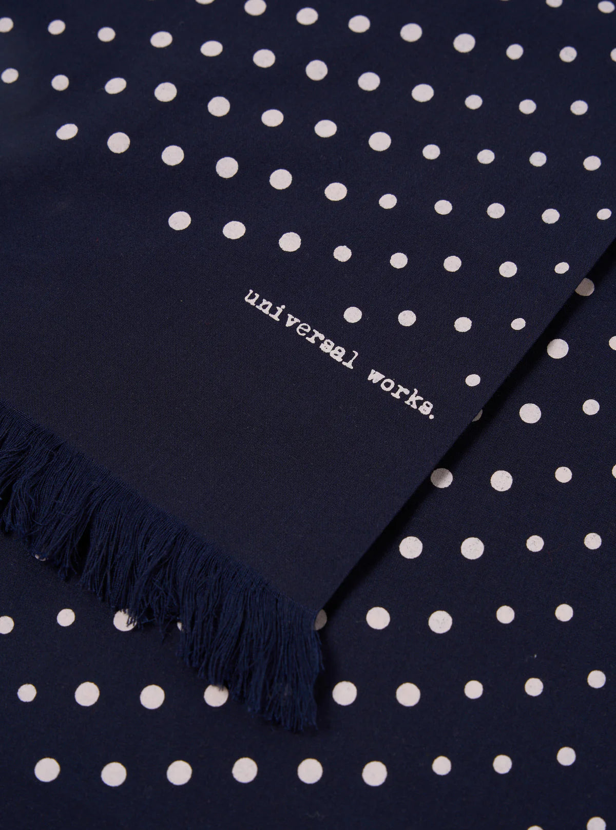 Dot Print Short Scarf - Navy