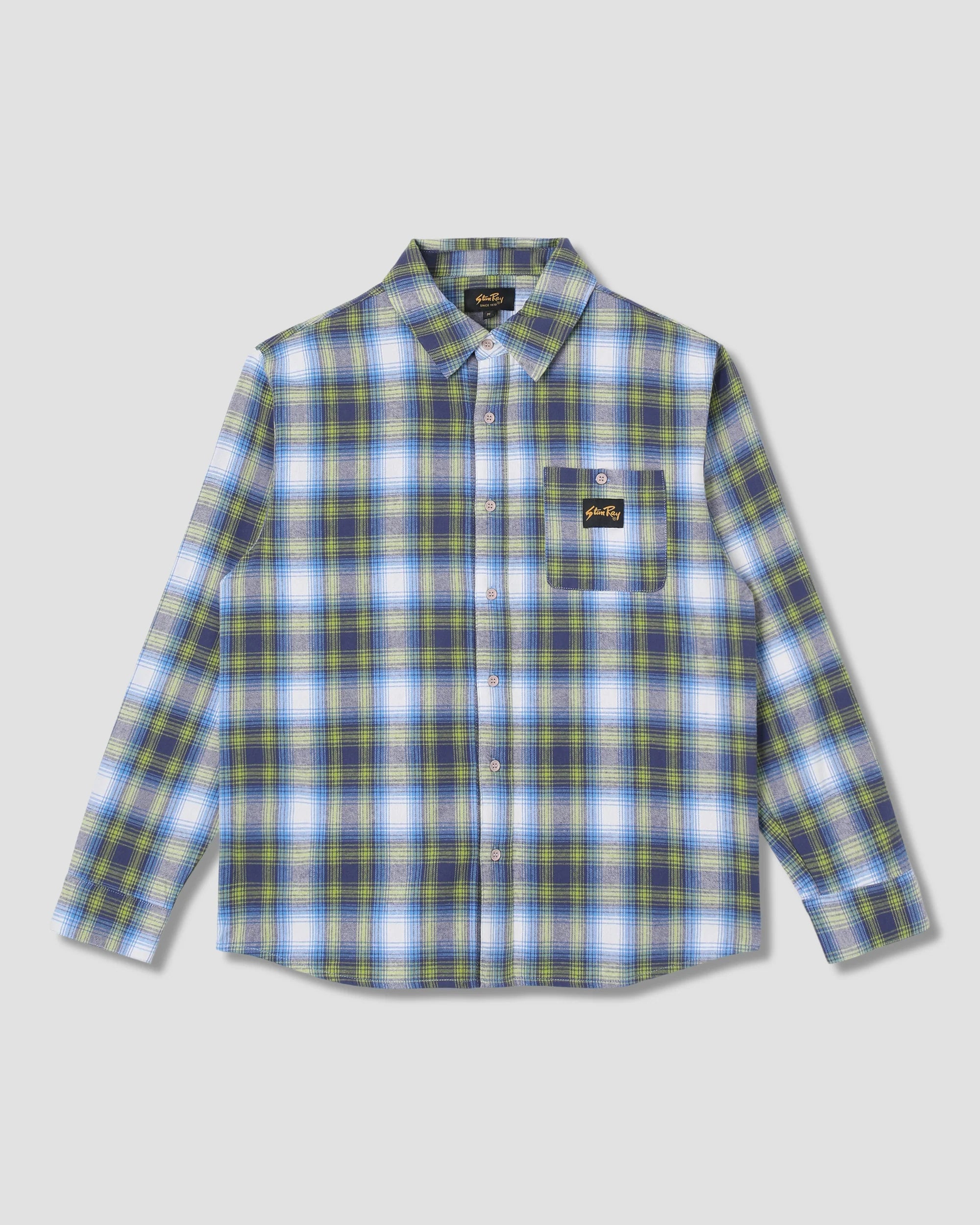Flannel Shirt - Bright Blue Plaid