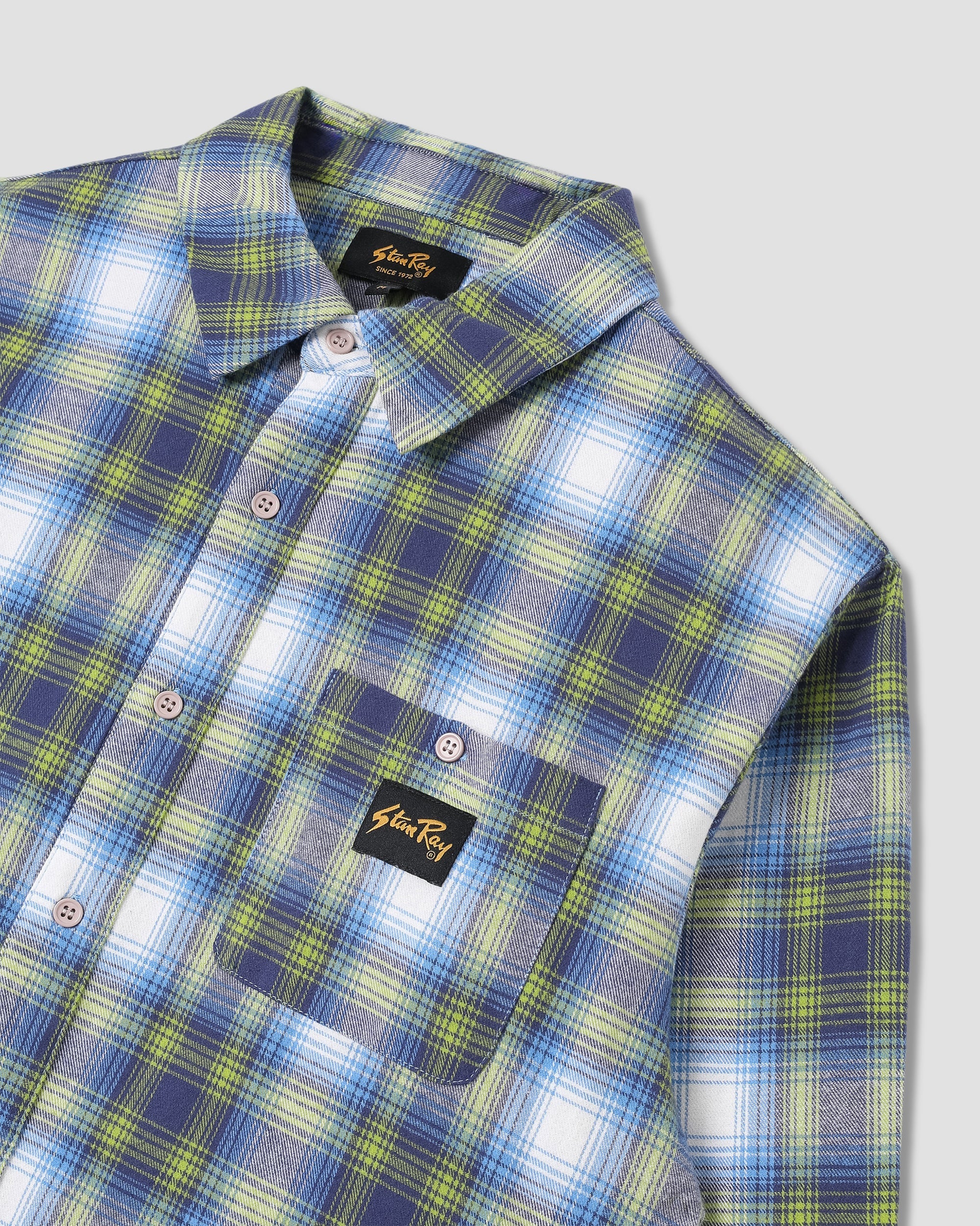 Flannel Shirt - Bright Blue Plaid