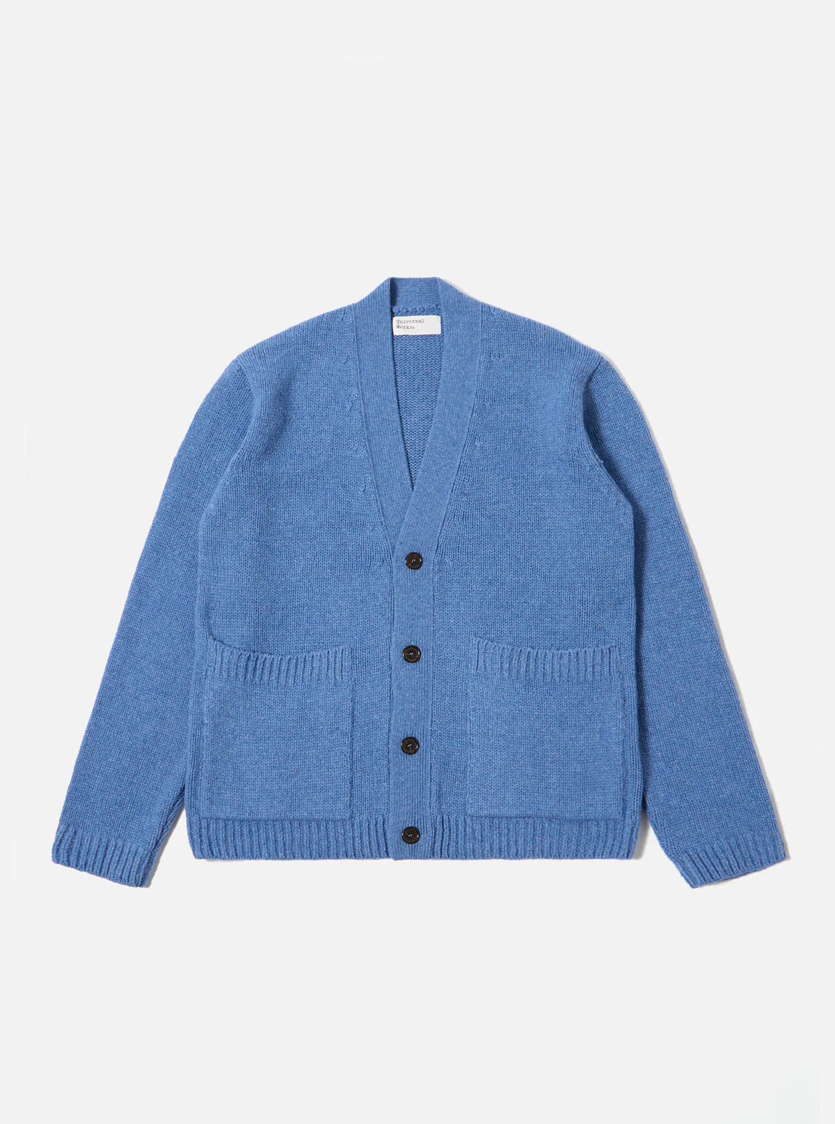 Langdale Cardigan - Pale Blue Recycled Shetland