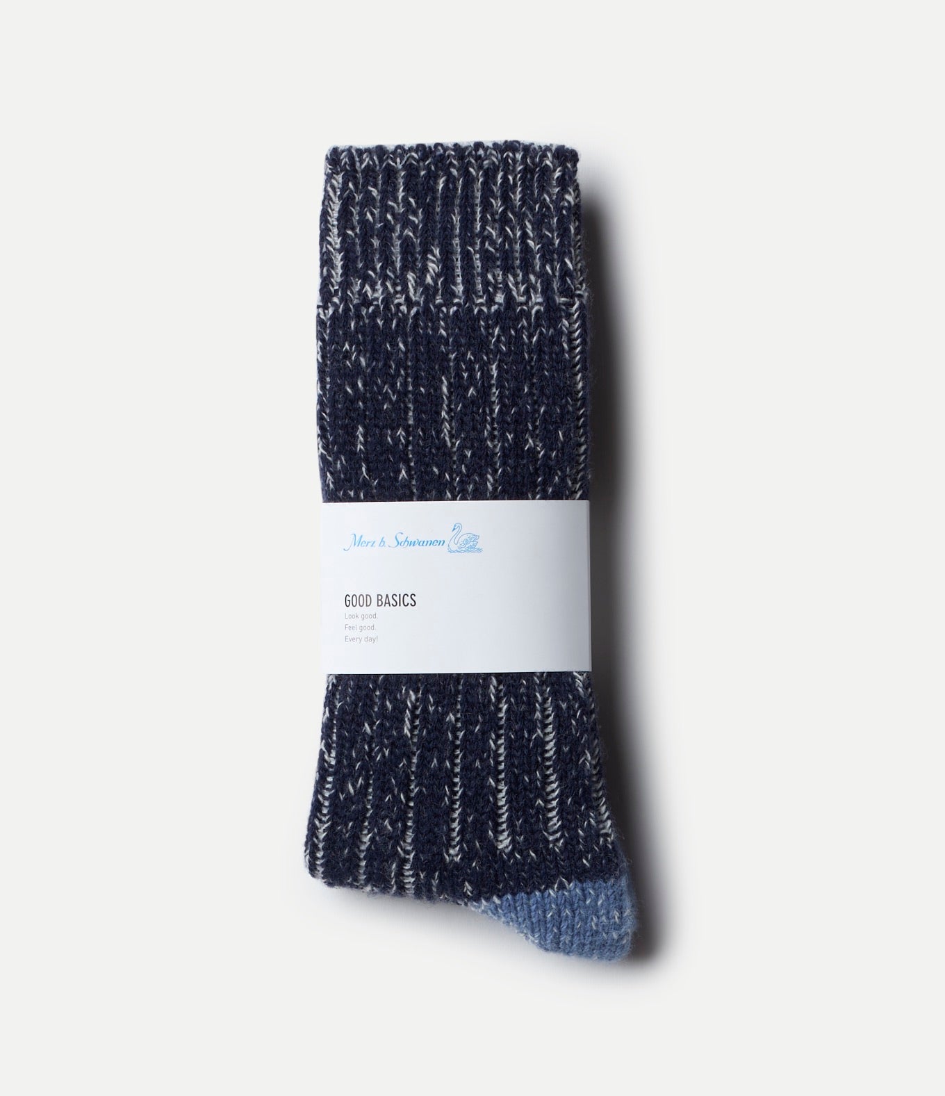 Sturdy Merino Wool Melange Socks - Ink/Nature