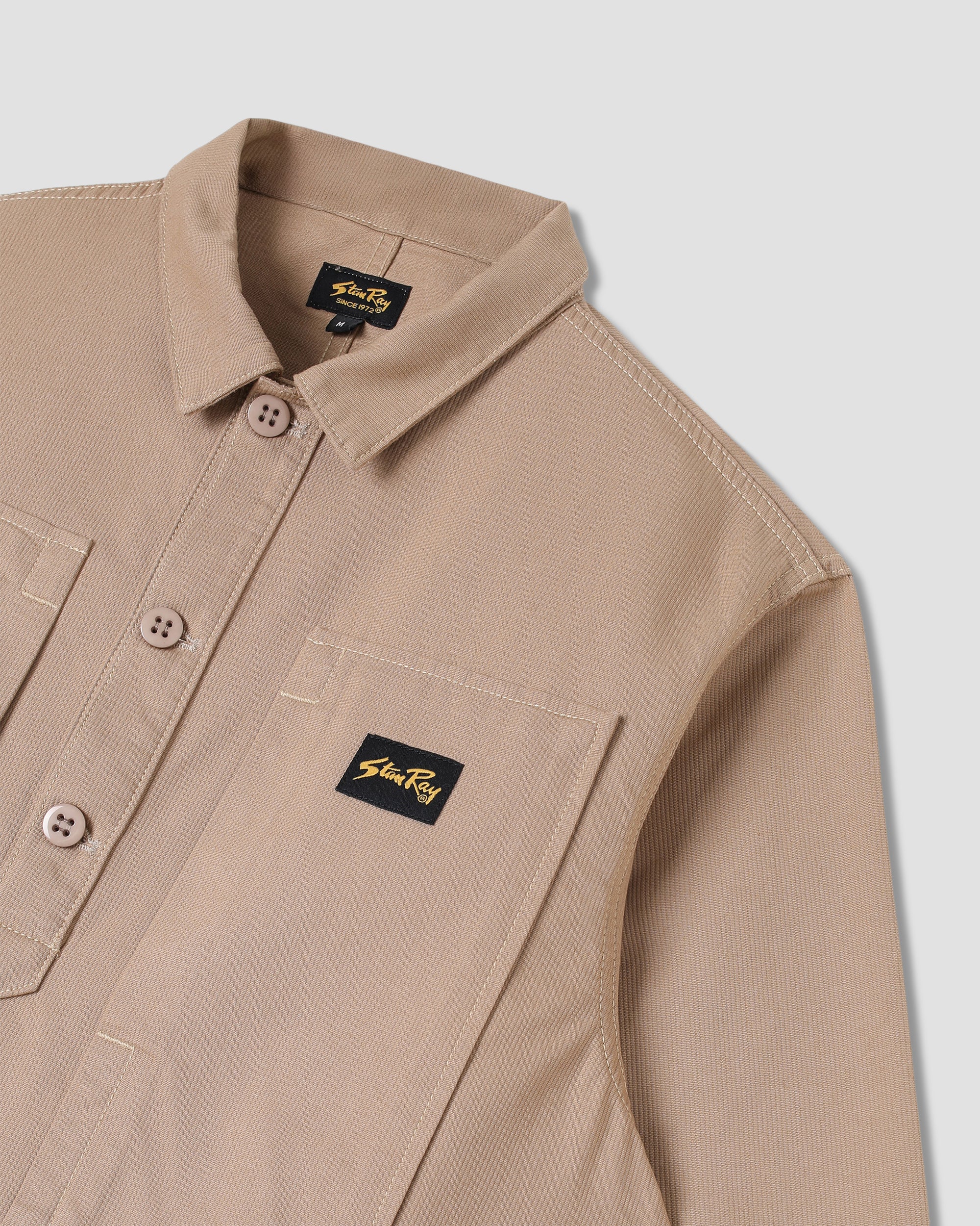Painters Pop Over Shirt - Khaki Bedford