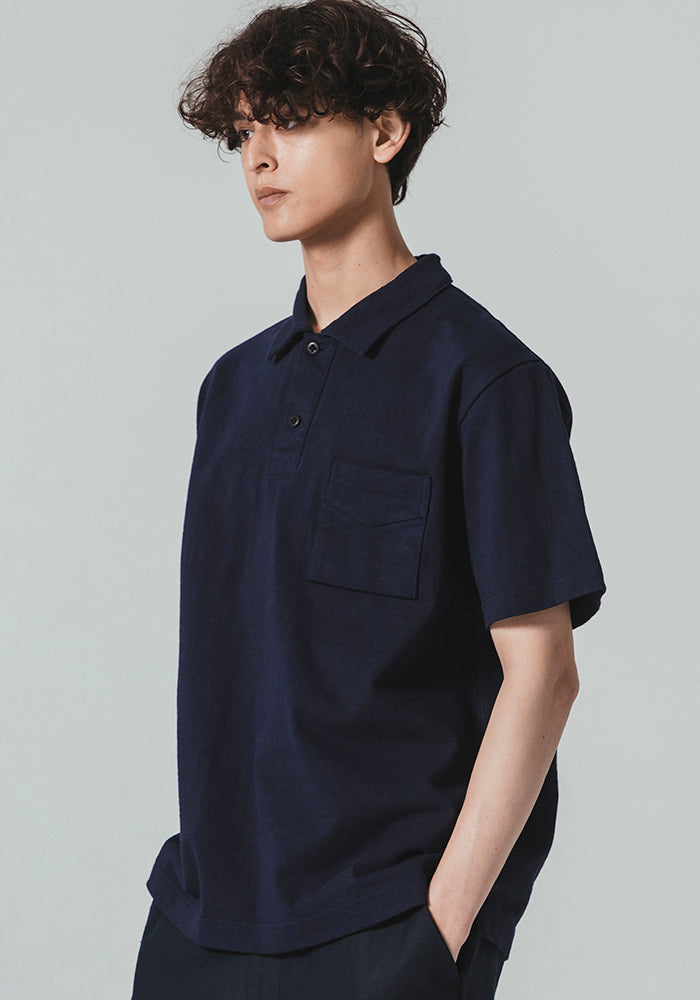 Dotsume Pocket Polo - Navy