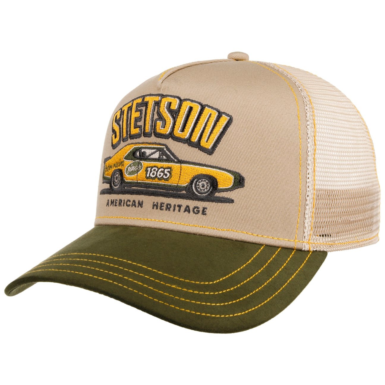 Stetson Racing Trucker Cap - Green/Beige