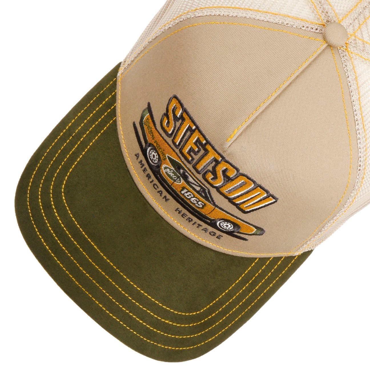 Stetson Racing Trucker Cap - Green/Beige