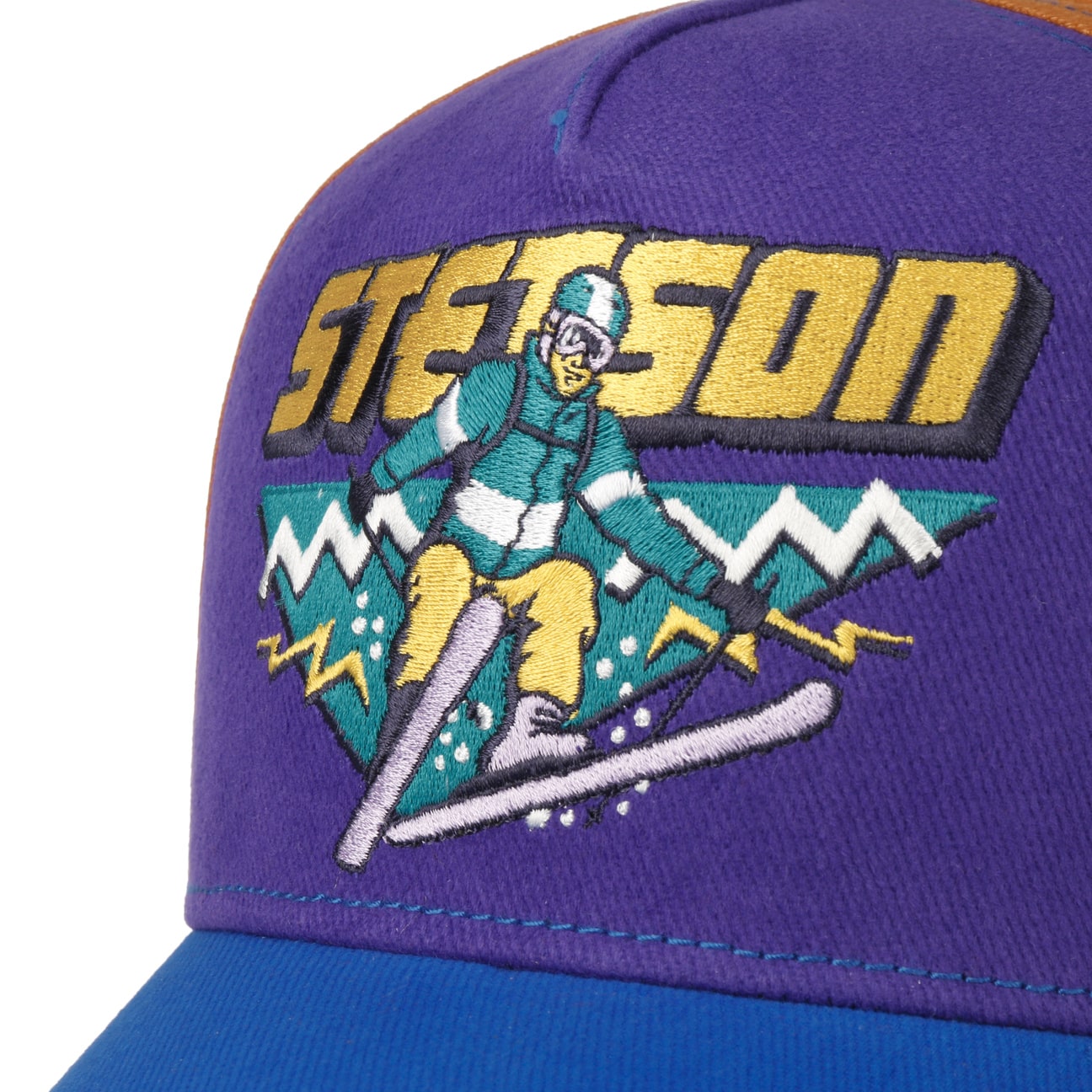 Ski Trucker Colour Block Cap - Blue/Orange