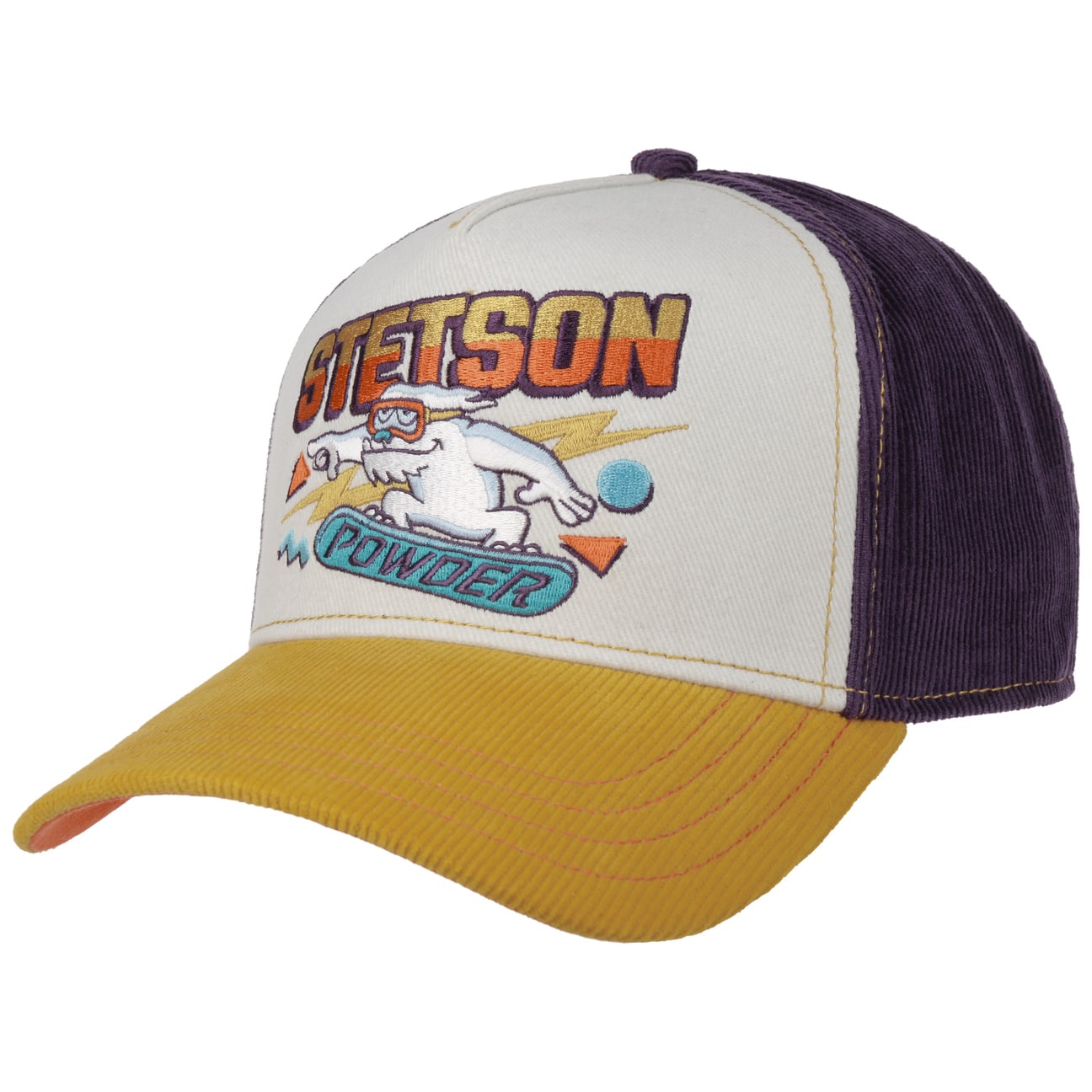 Snowboard Trucker Cap - Sand/Purple