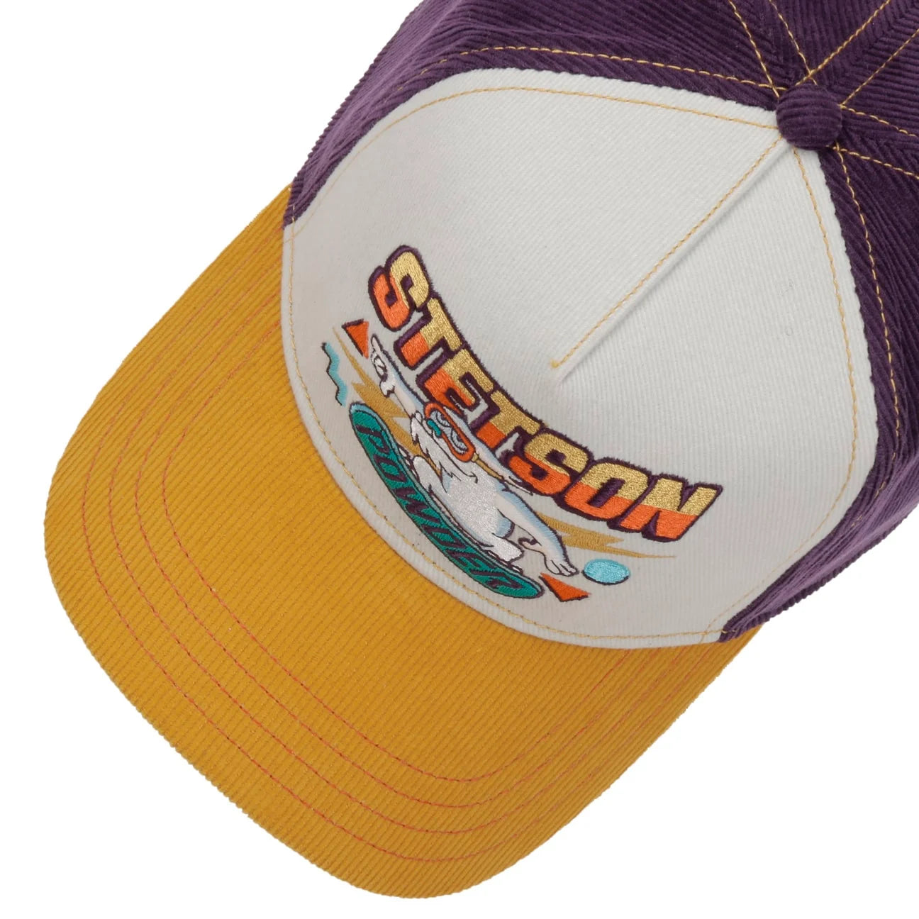Snowboard Trucker Cap - Sand/Purple