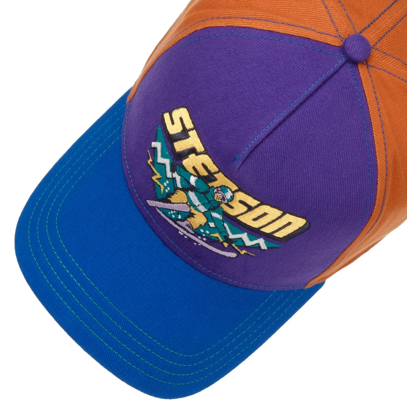 Ski Trucker Colour Block Cap - Blue/Orange