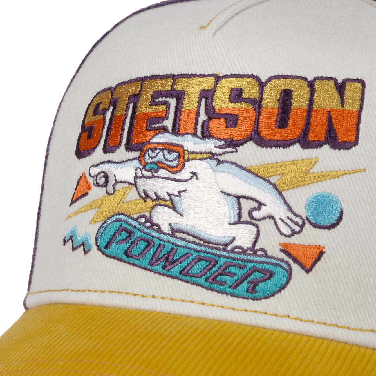 Snowboard Trucker Cap - Sand/Purple