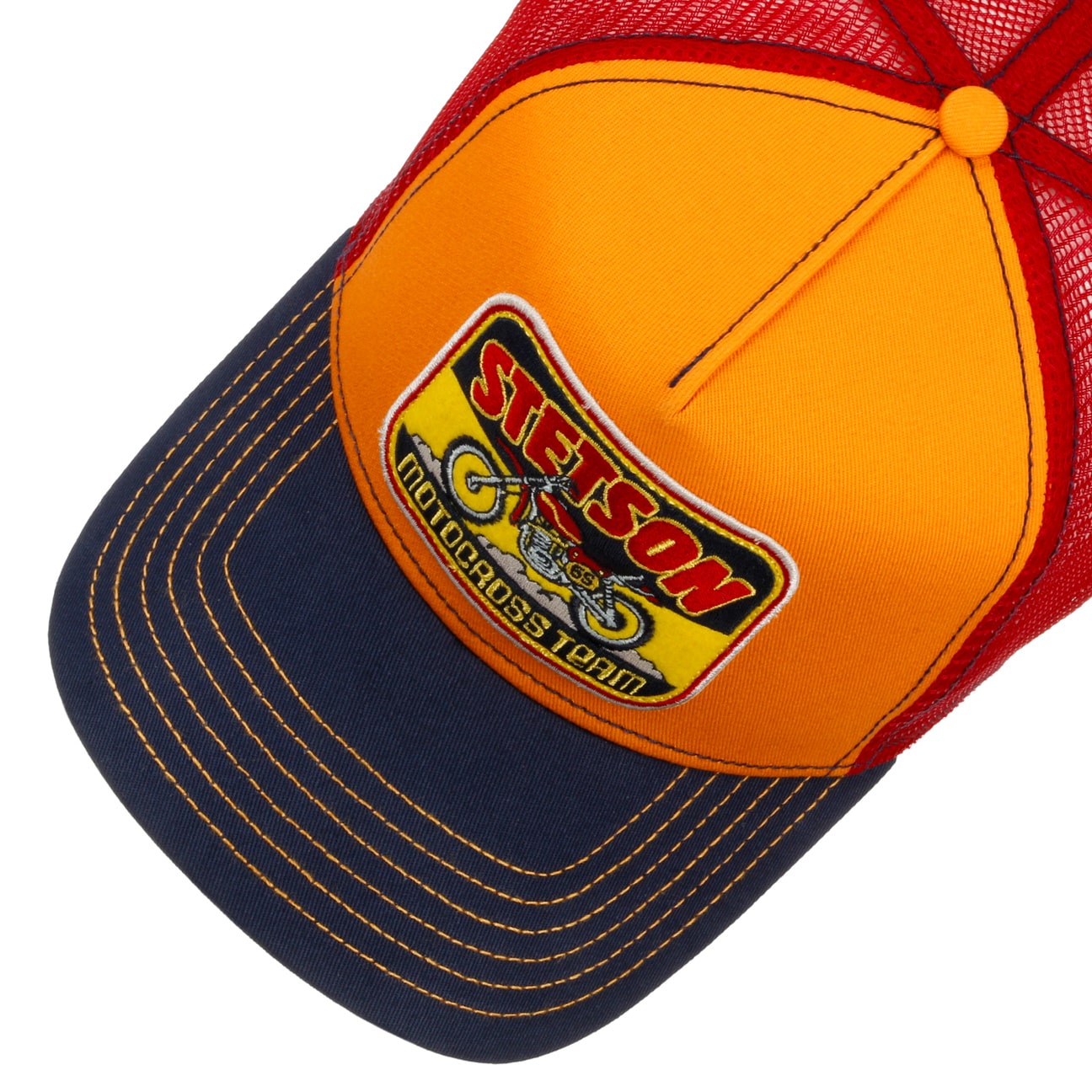 Motorcross Team Trucker Cap - Navy/Orange