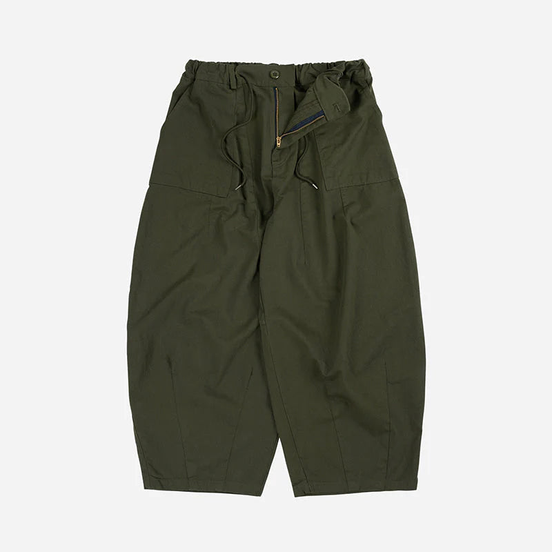 Twill Balloon Pants - Olive