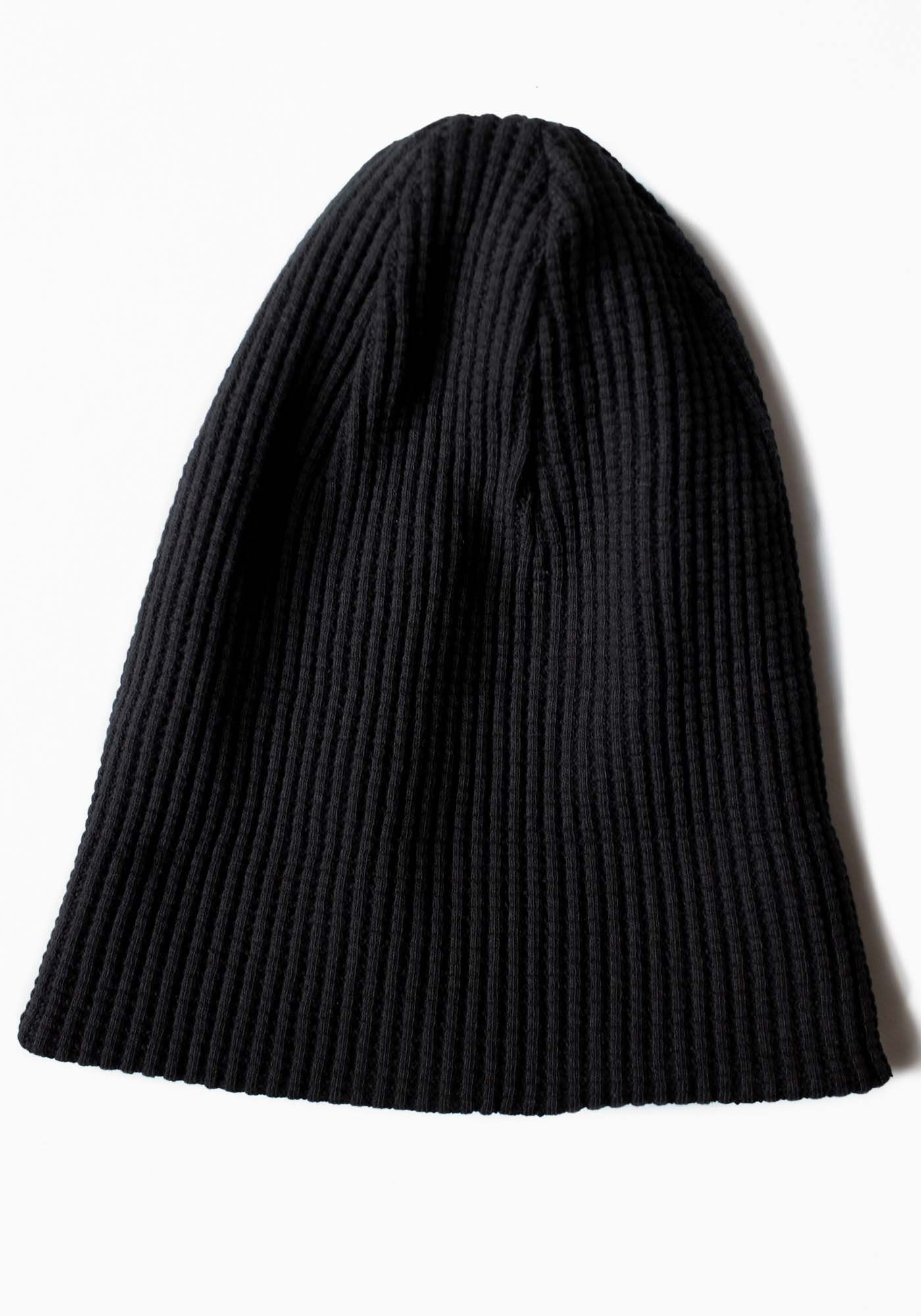 Waffle Knit Beanie - Black