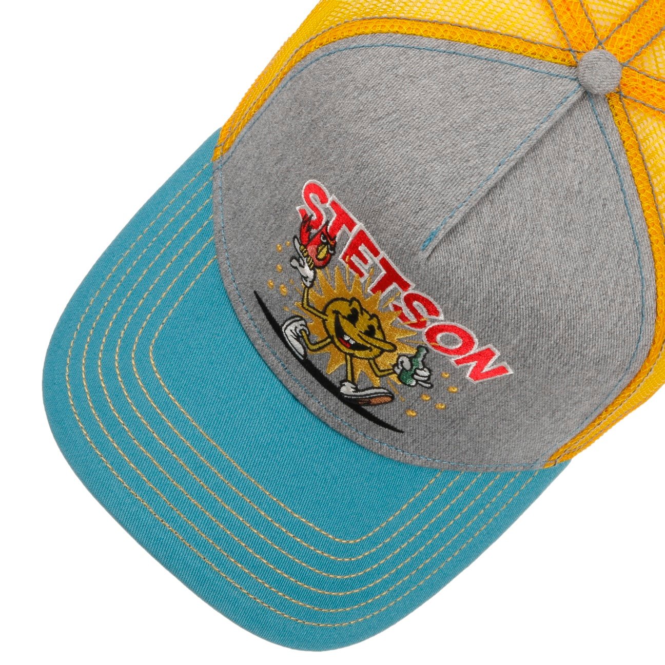 Walking Sun Trucker Cap - Yellow/Grey