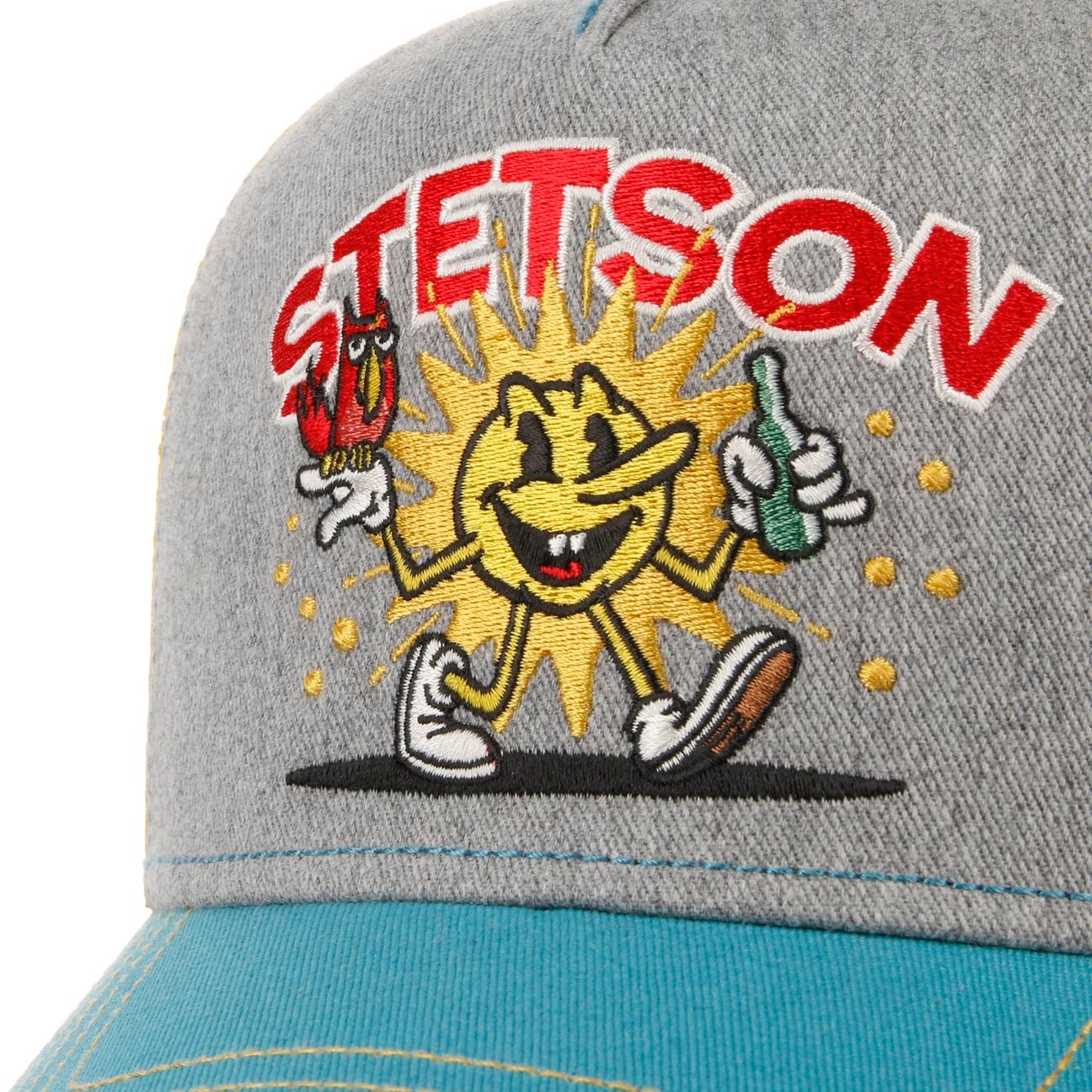 Walking Sun Trucker Cap - Yellow/Grey