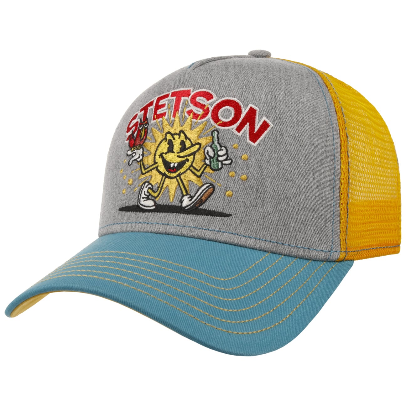 Walking Sun Trucker Cap - Yellow/Grey