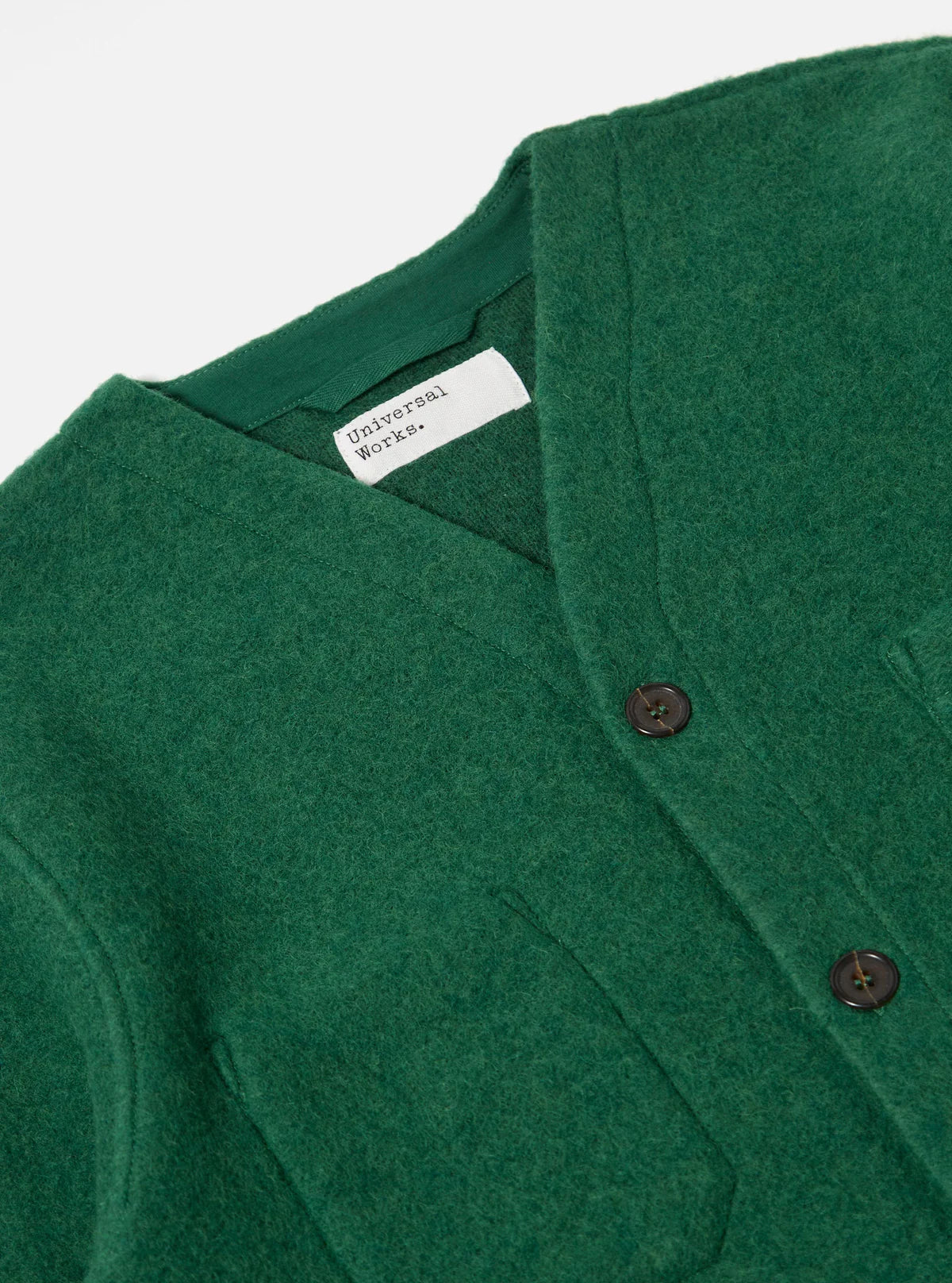 Wool Fleece Cardigan - Green
