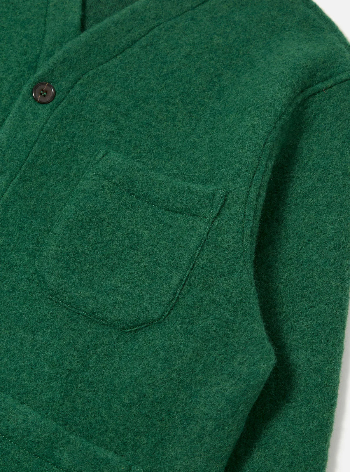Wool Fleece Cardigan - Green