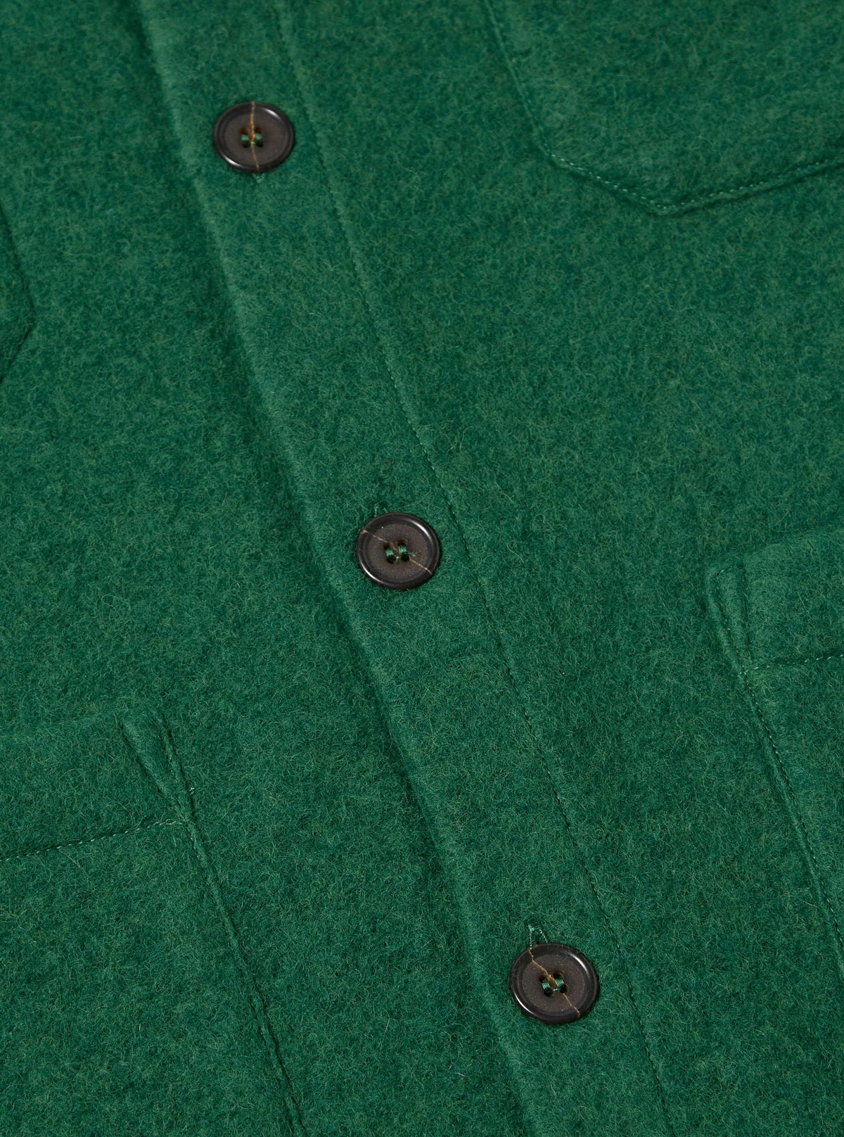 Wool Fleece Cardigan - Green