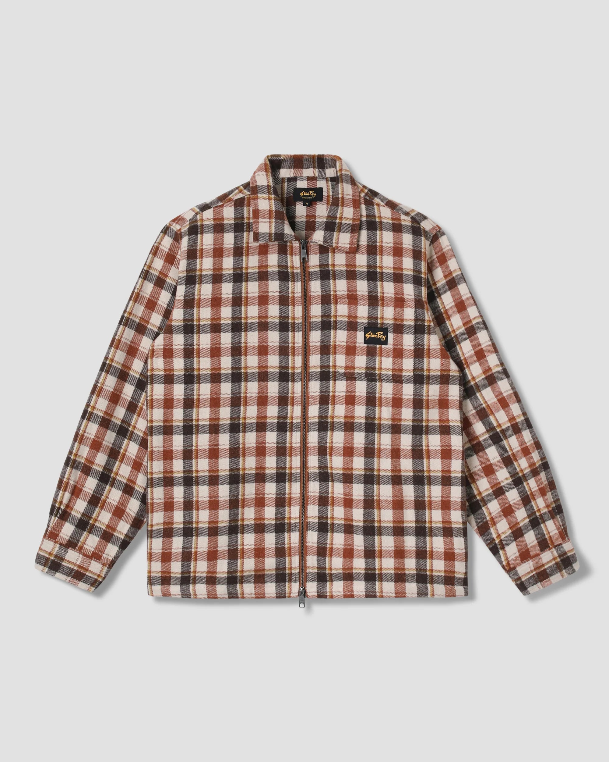 Zip Shirt - Tan Plaid