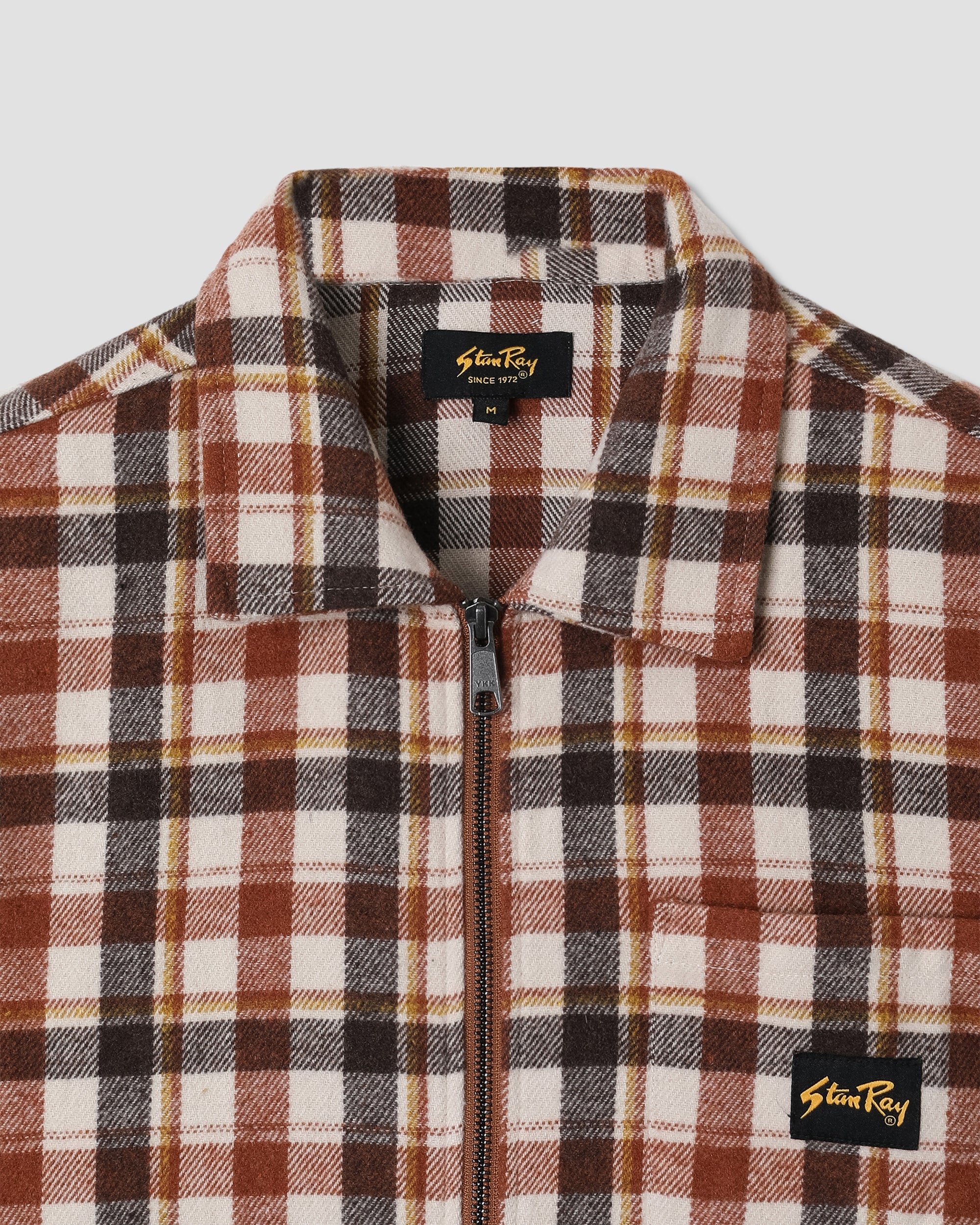 Zip Shirt - Tan Plaid