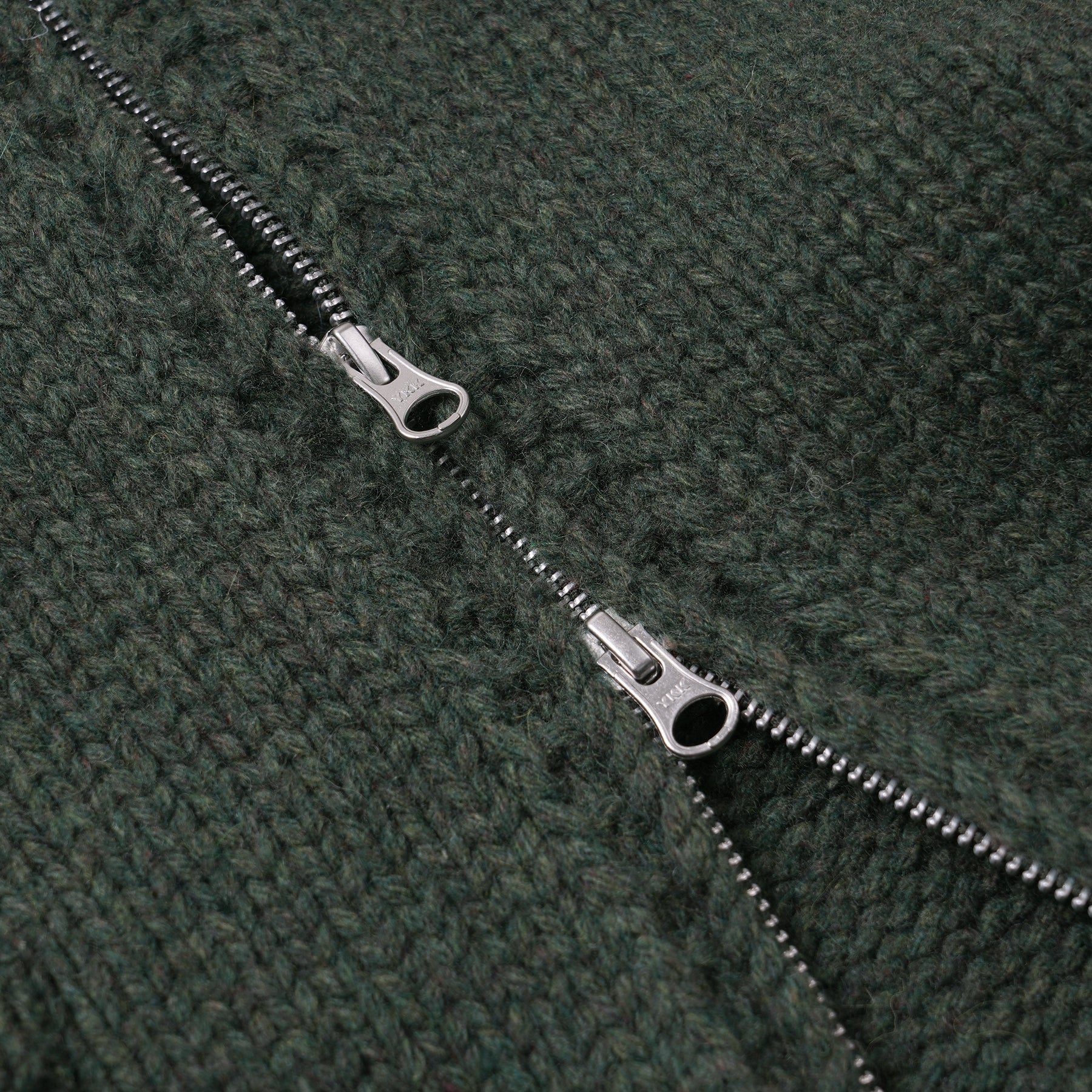 Heavy Cowichan Zip Up Cardigan - Forest Green