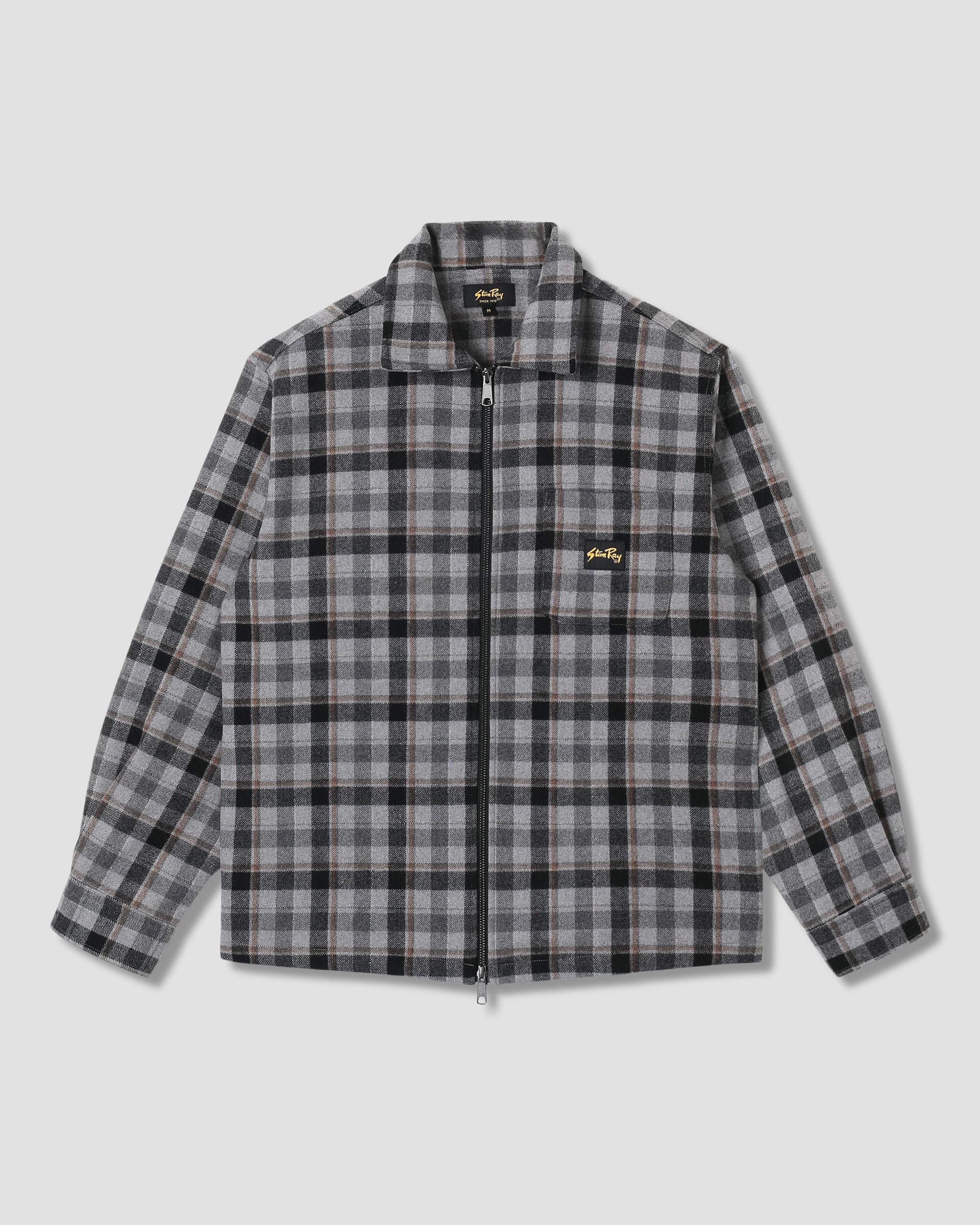 Zip Shirt - Charcoal Plaid