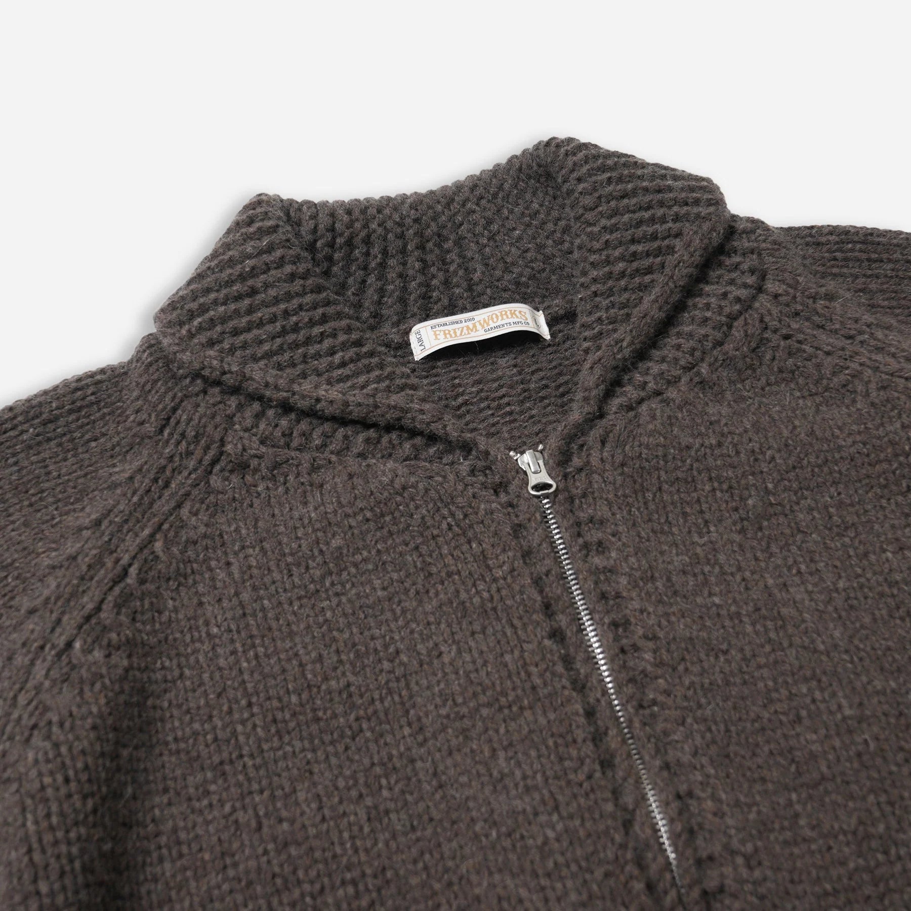 Heavy Cowichan Zip Up Cardigan - Sephia