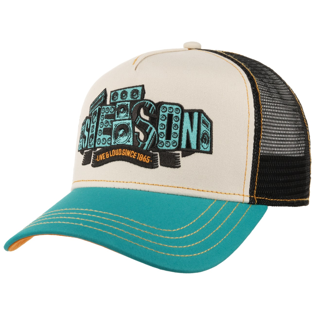 Soundbox Trucker Cap - Turquoise/Beige