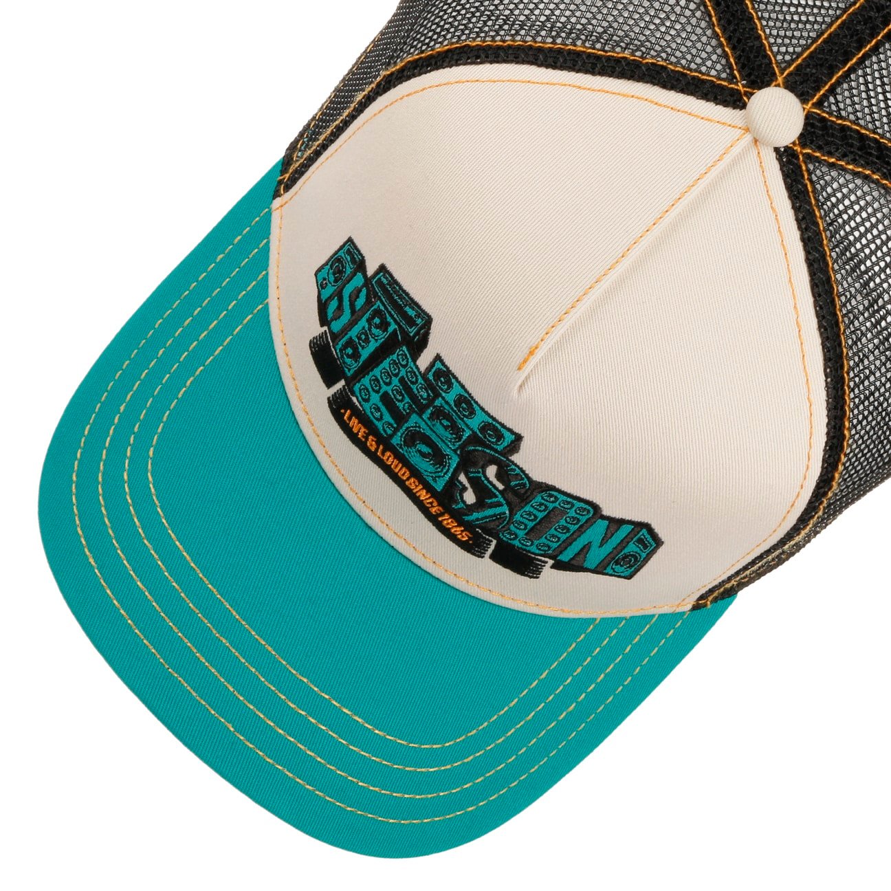 Soundbox Trucker Cap - Turquoise/Beige