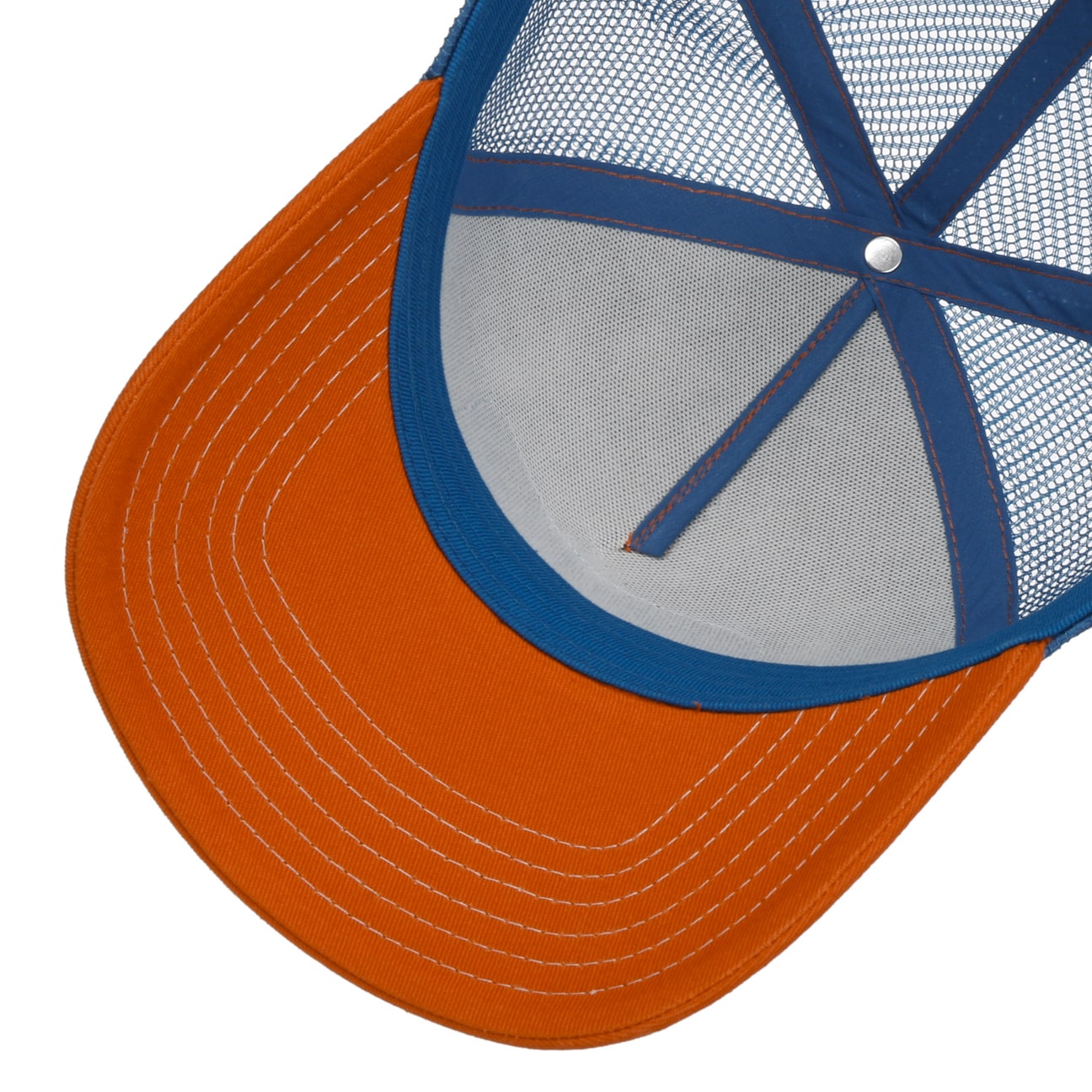 Stetson's Garage Trucker Cap - Orange/Sand/Blue