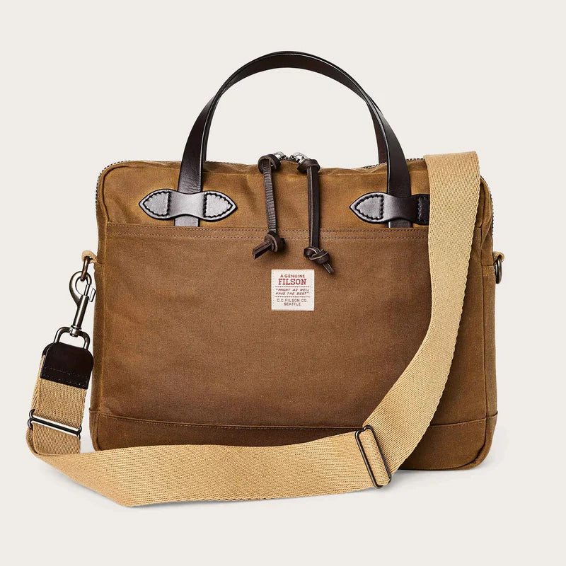 Tin Cloth Compact Briefcase - Dark Tan