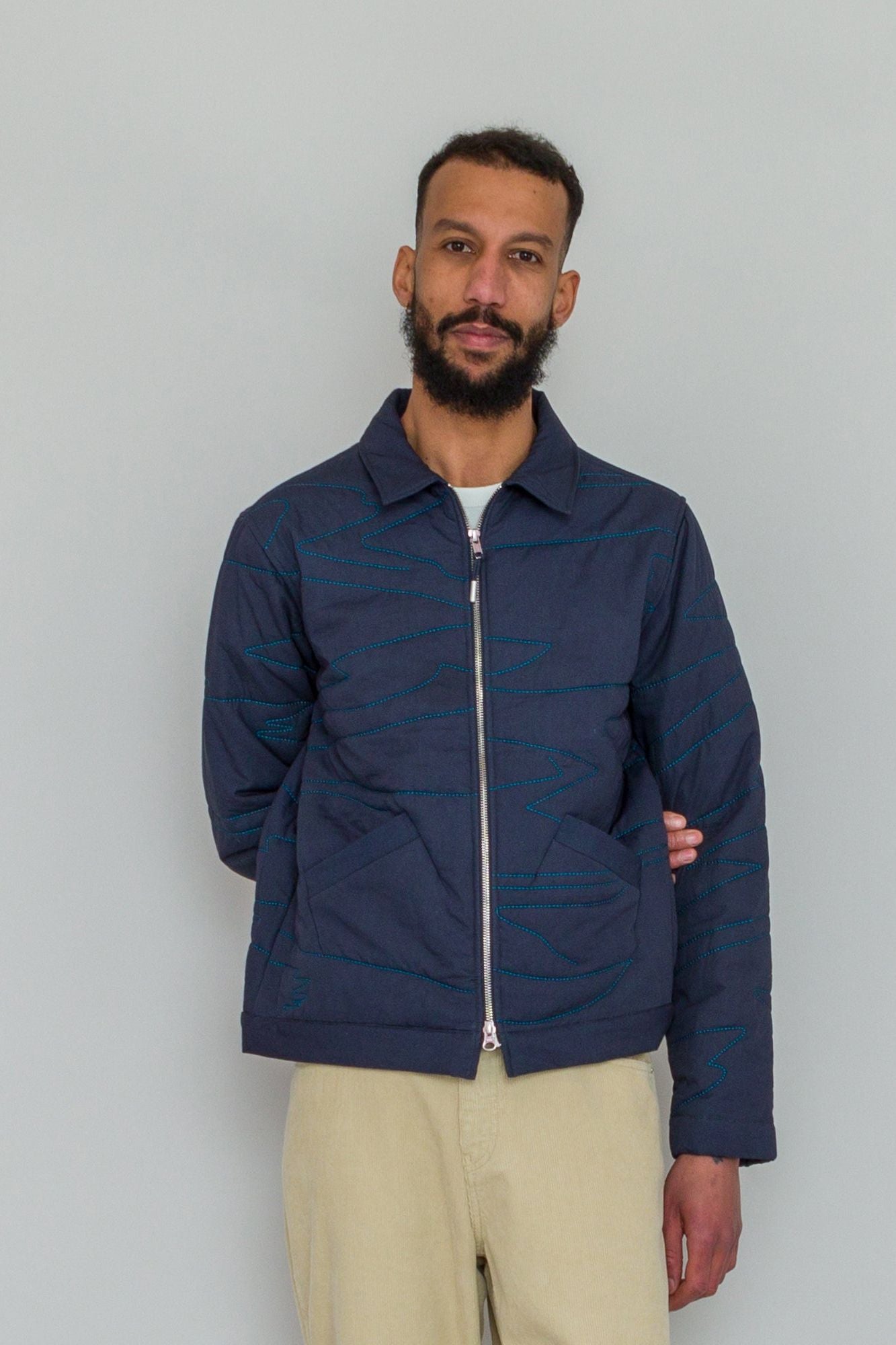 Folk Signal Blouson - Navy Quilt TH