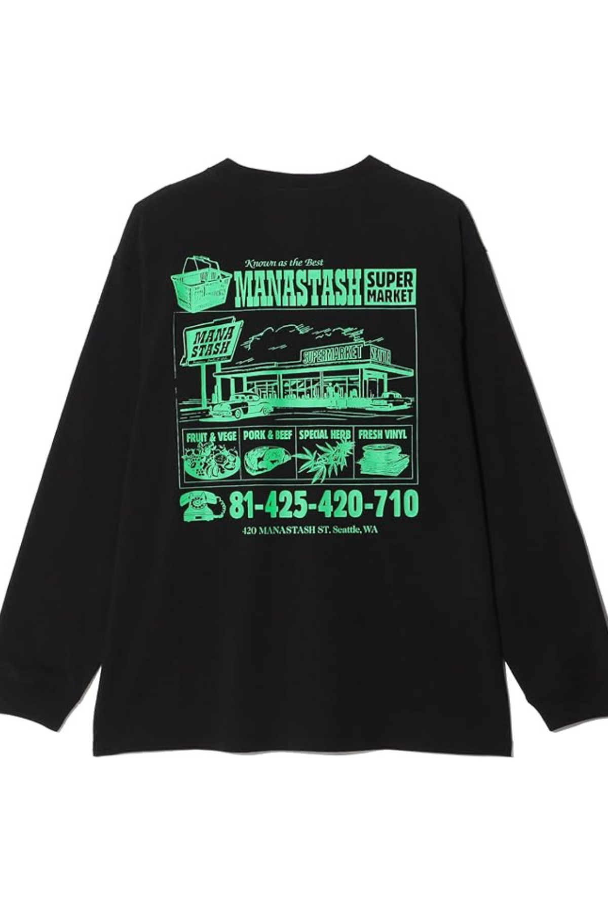 Manastash CiTee Long Sleeve Supermarket - Black