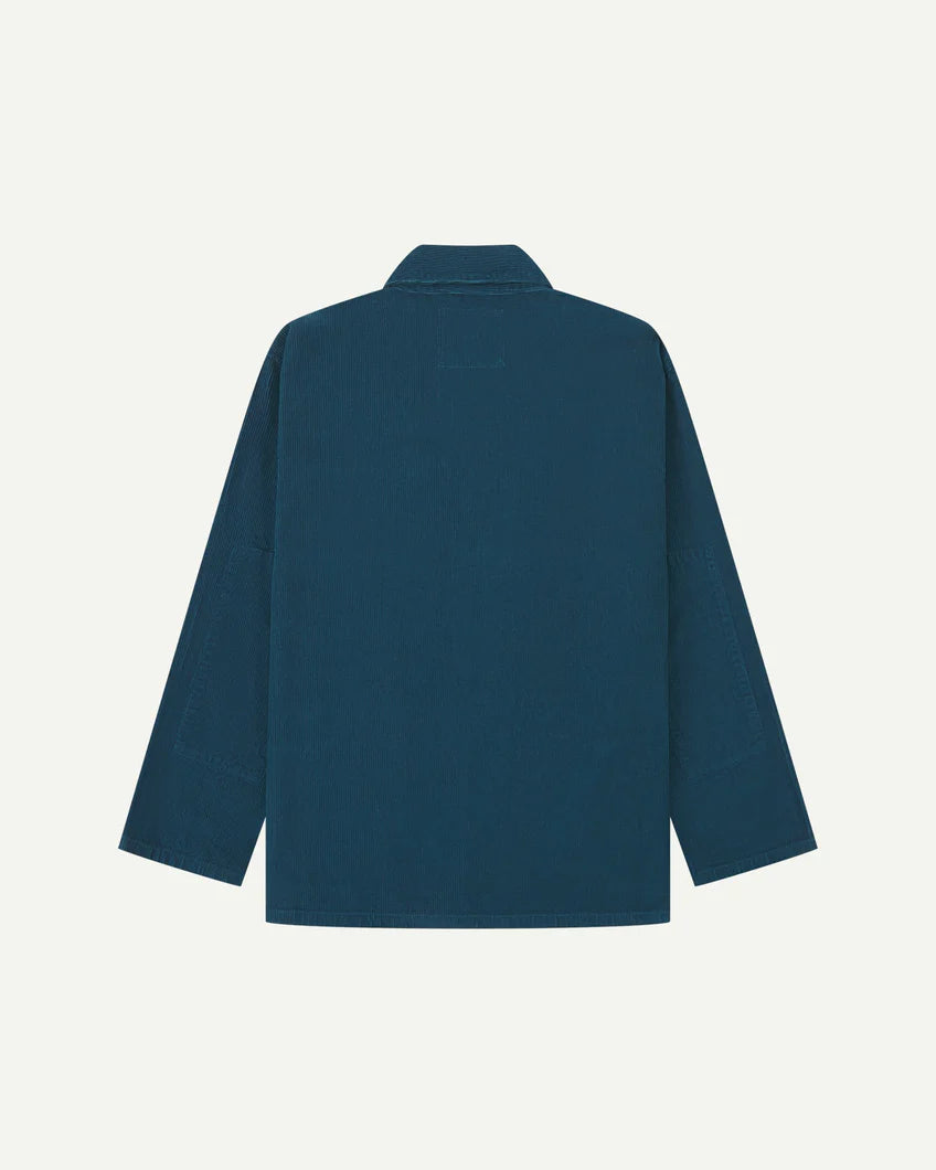 Buttoned cord overshirt - petrol blue