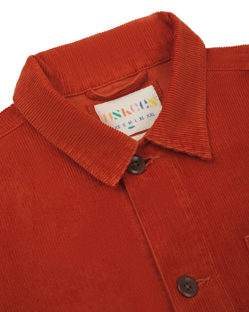 Buttoned cord overshirt - Rust