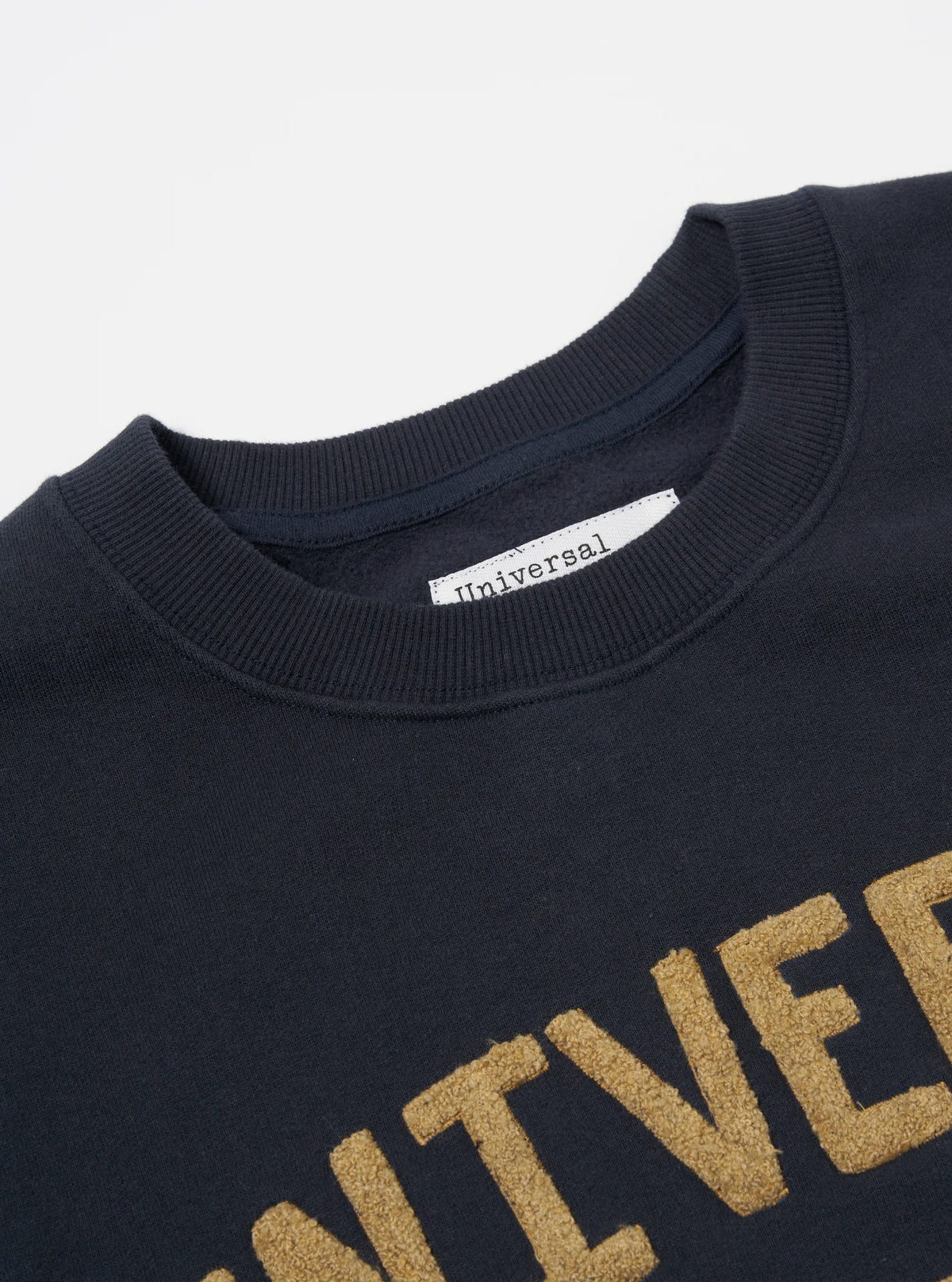 Universal Works Embroidered Sweatshirt in Navy