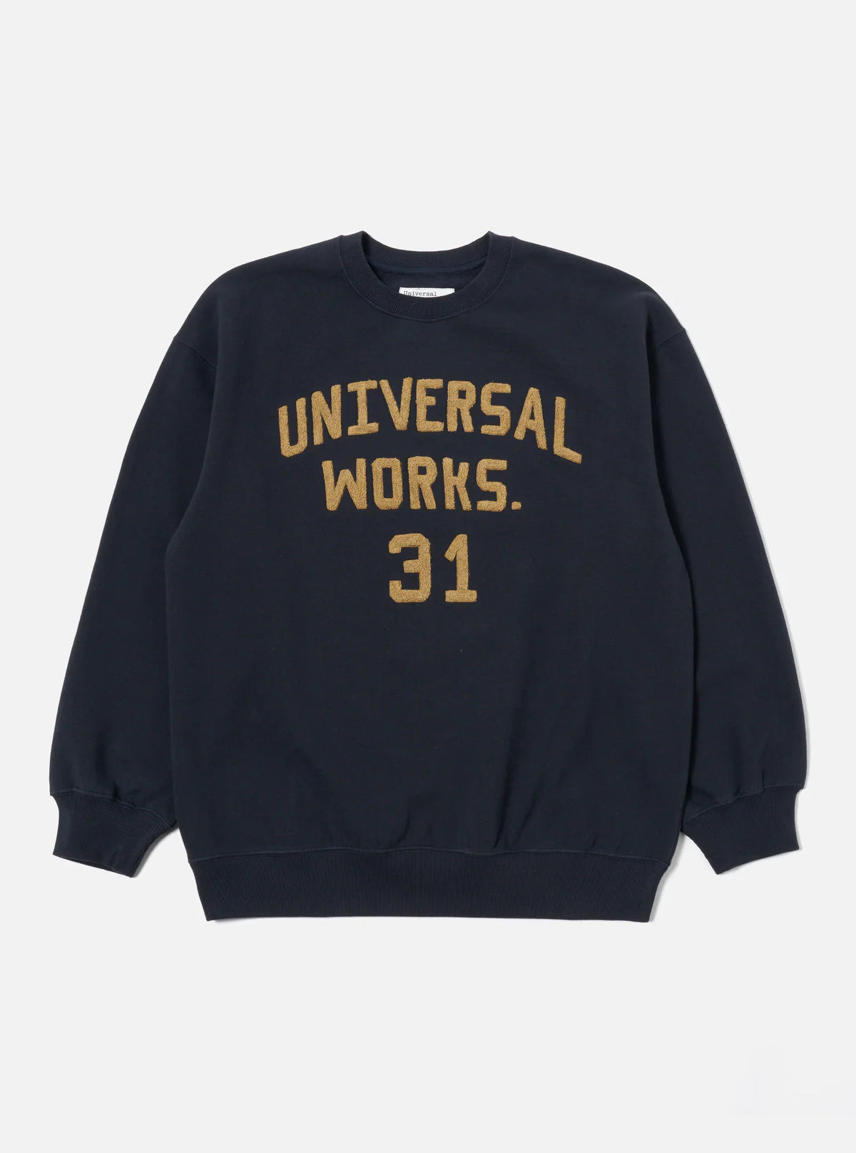 Universal Works Embroidered Sweatshirt in Navy