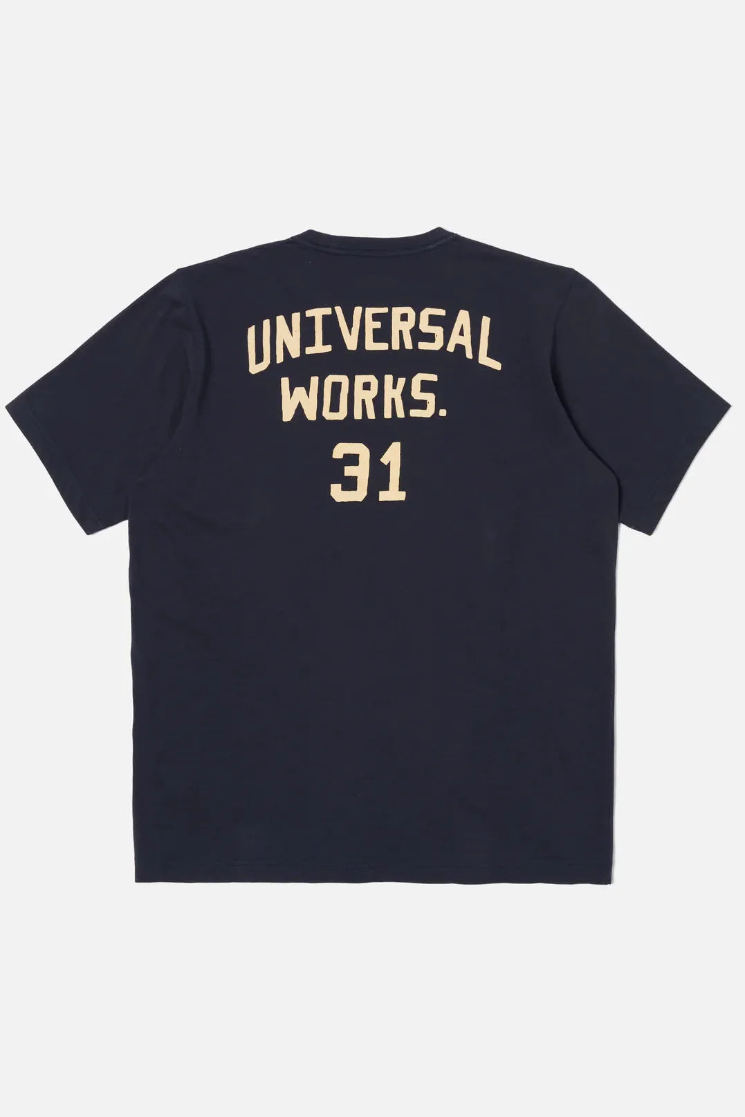 Universal Works Print Tee in Navy Single Jersey UW31