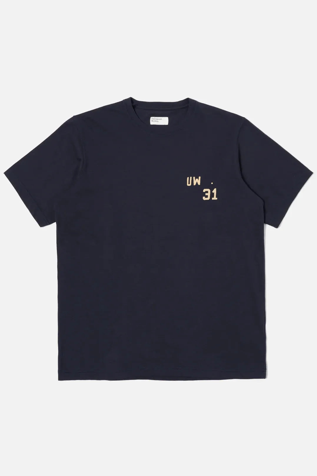 Universal Works Print Tee in Navy Single Jersey UW31