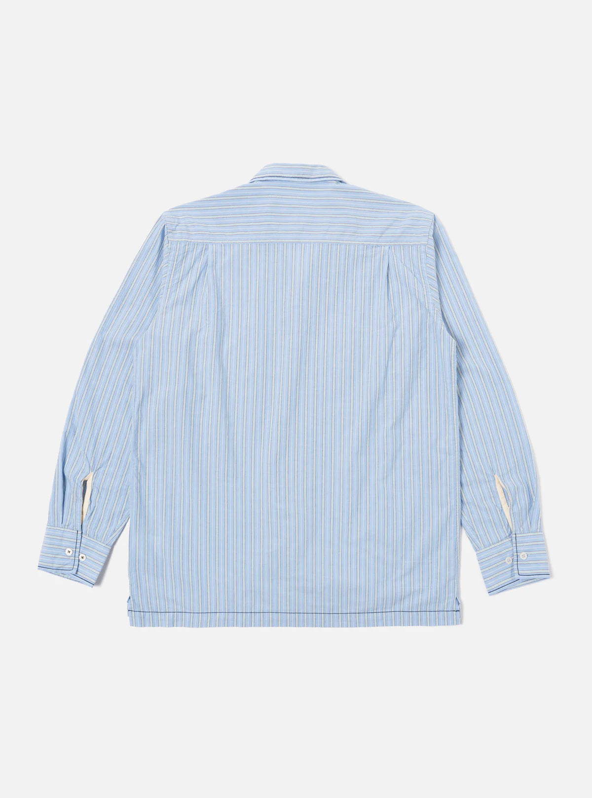 Embroidered L/S Utility Shirt in Blue Chelsea Cotton Stripe