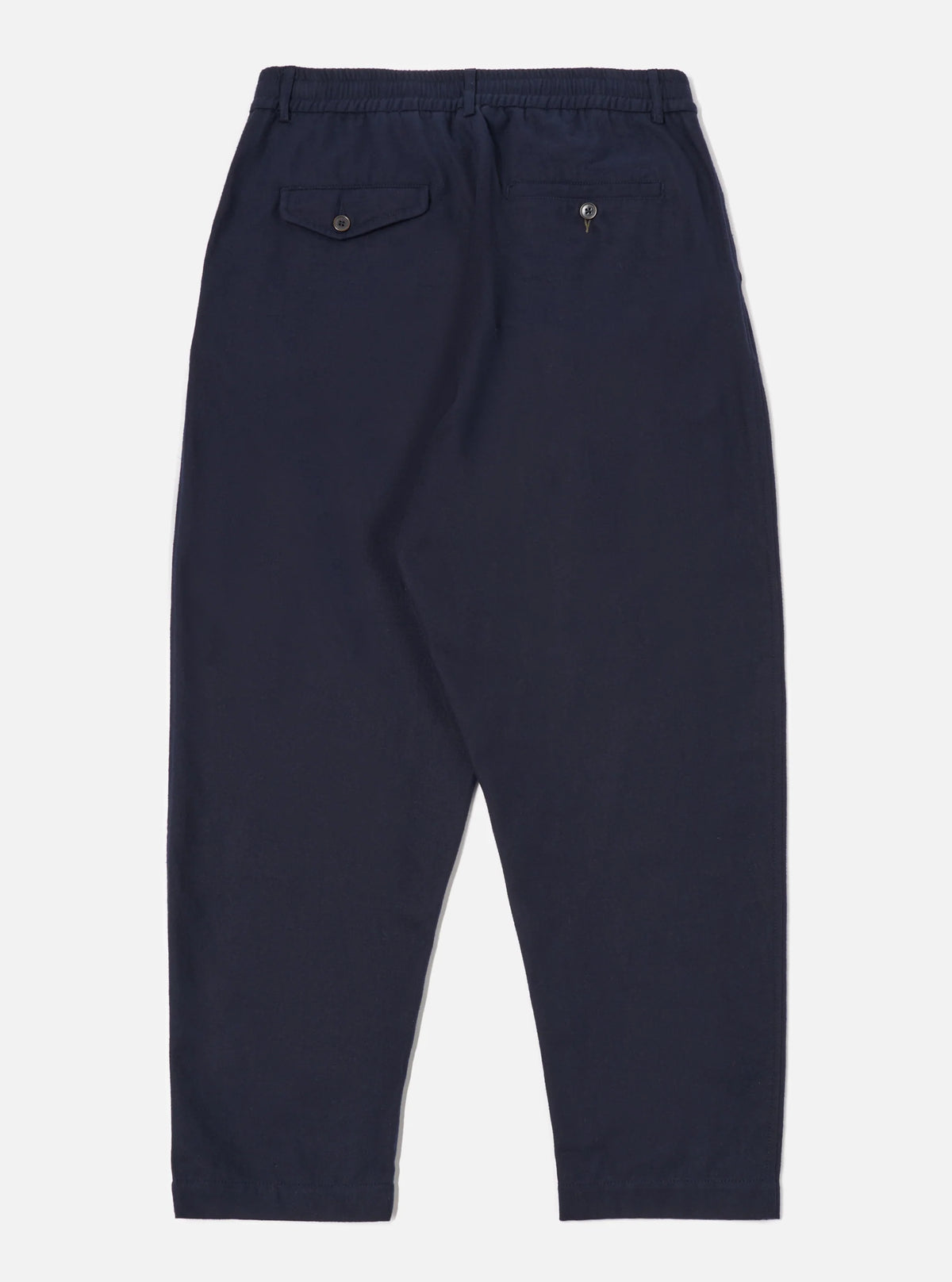 Universal Works Pleated Track Pant - Navy Brushed Moleskin