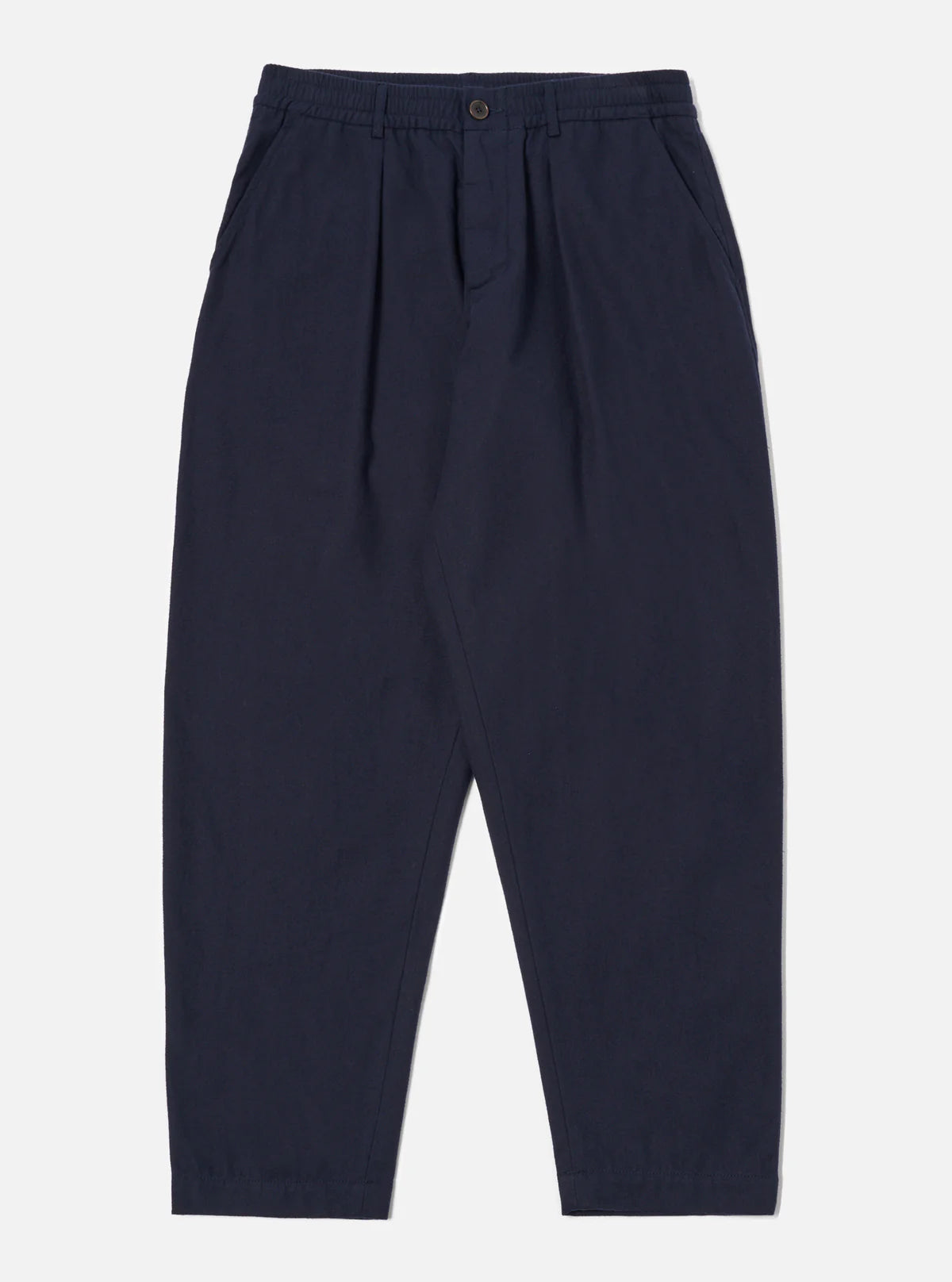 Universal Works Pleated Track Pant - Navy Brushed Moleskin