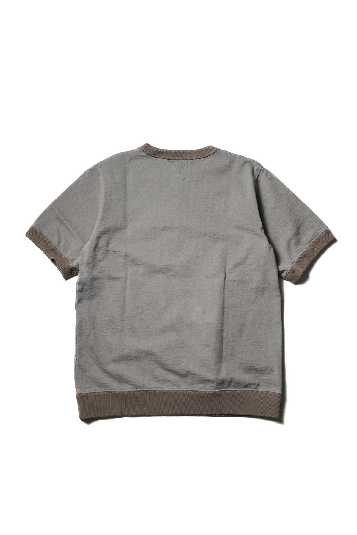 Jackman Dotsume Rib T-Shirt - Solid Gray x Beige