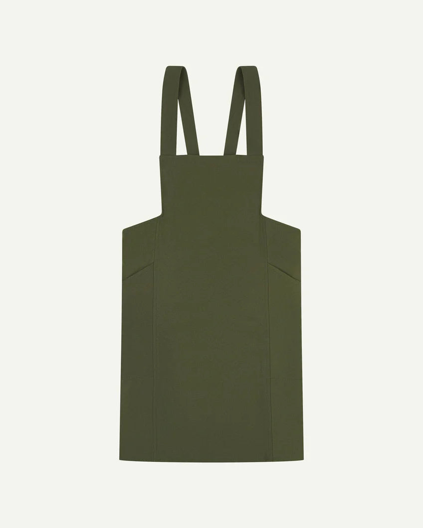 Japanese-style canvas apron - coriander