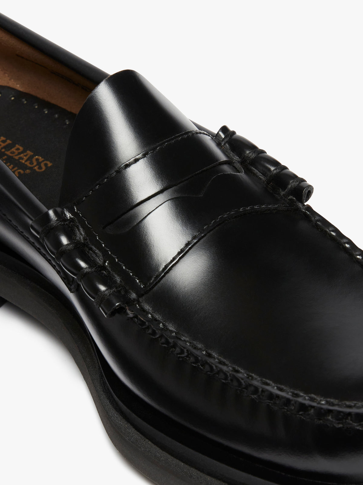 G.H. Bass Weejuns Step Larson Penny Loafers - Black Leather