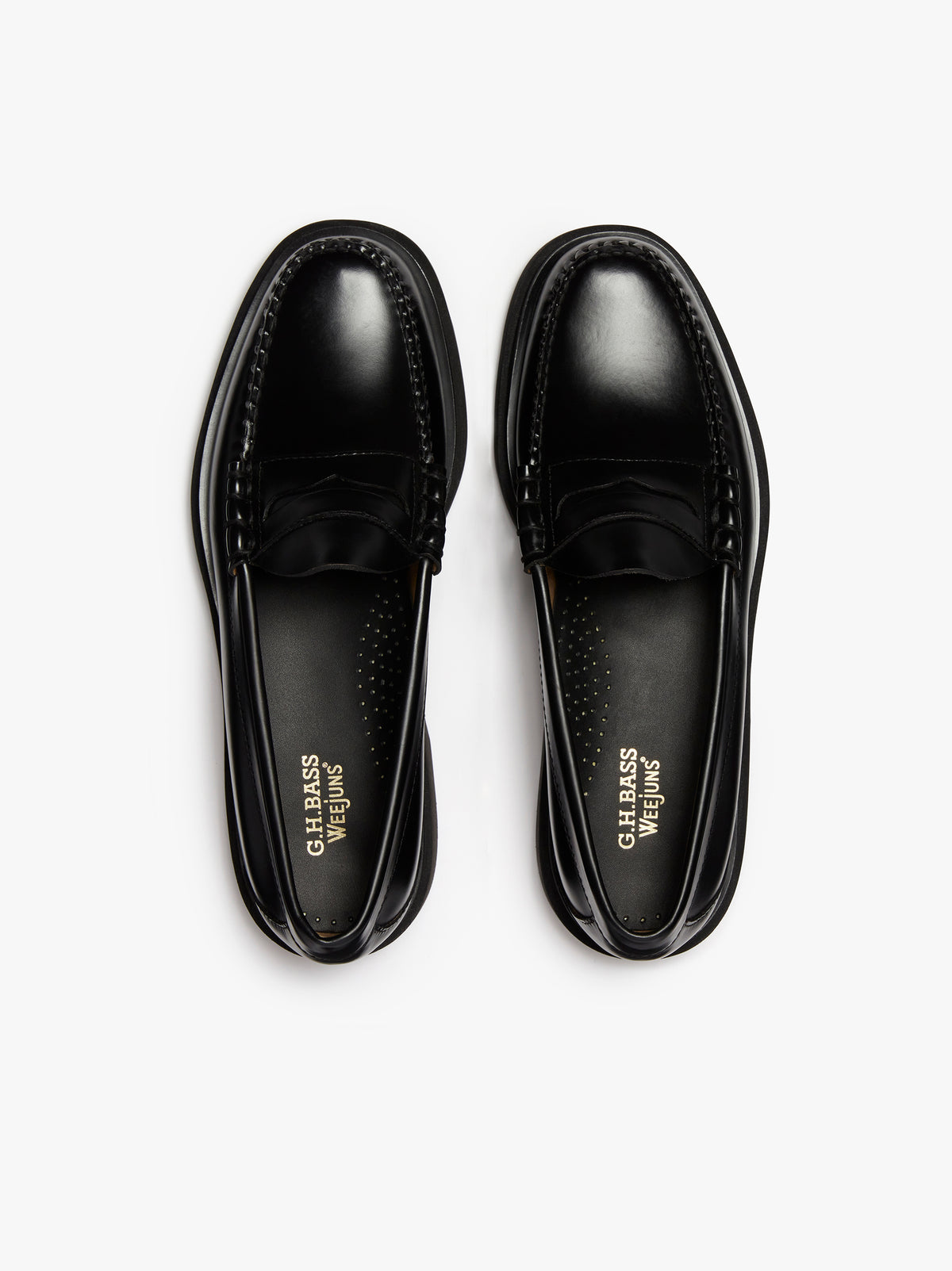 G.H. Bass Weejuns Step Larson Penny Loafers - Black Leather