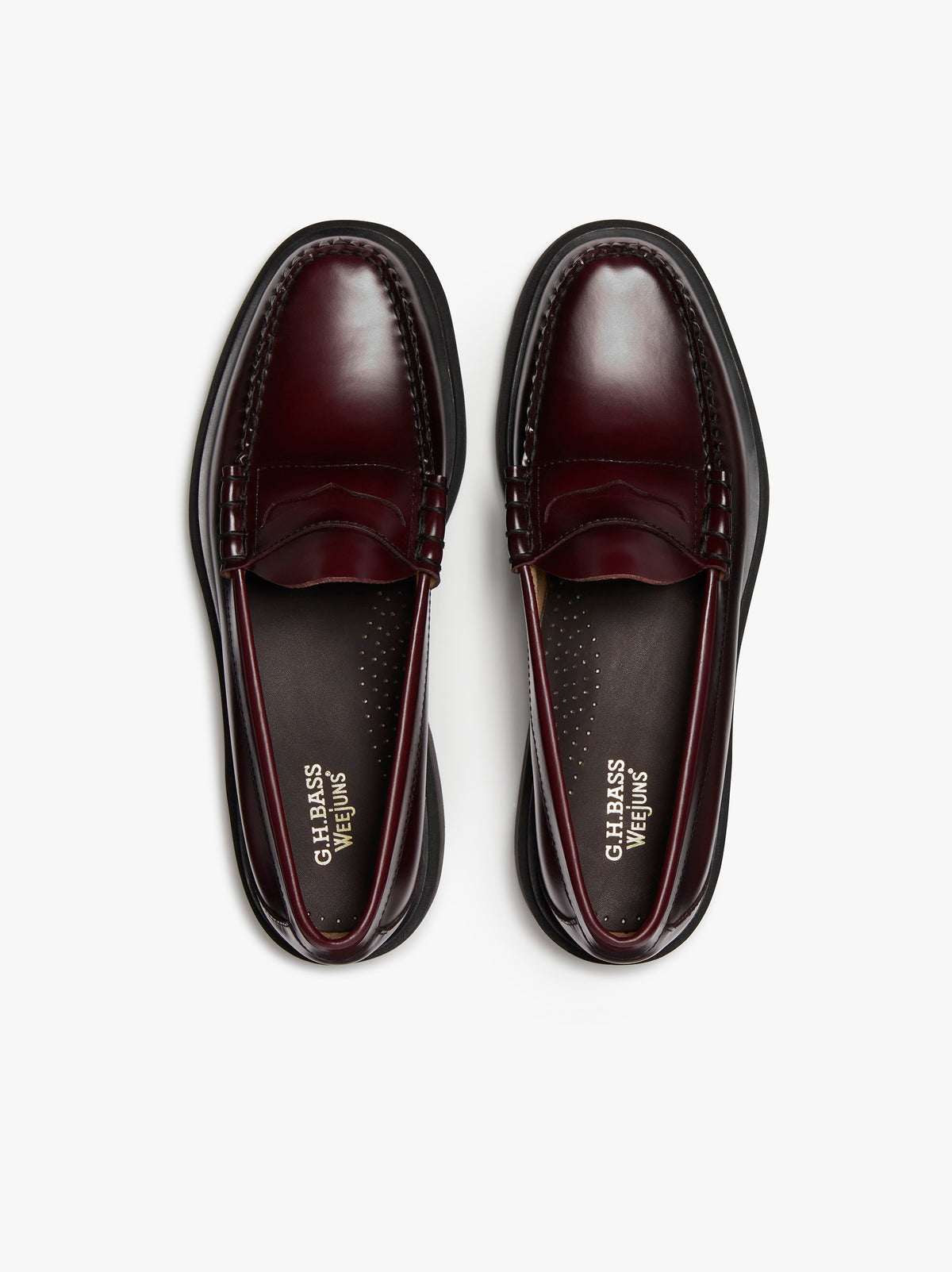 G.H. Bass Weejuns Step Larson Penny Loafers - Wine Leather